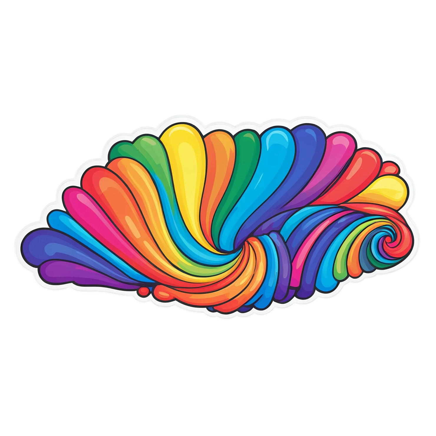 Rainbow cute sticker isolated on transparent background #21838
