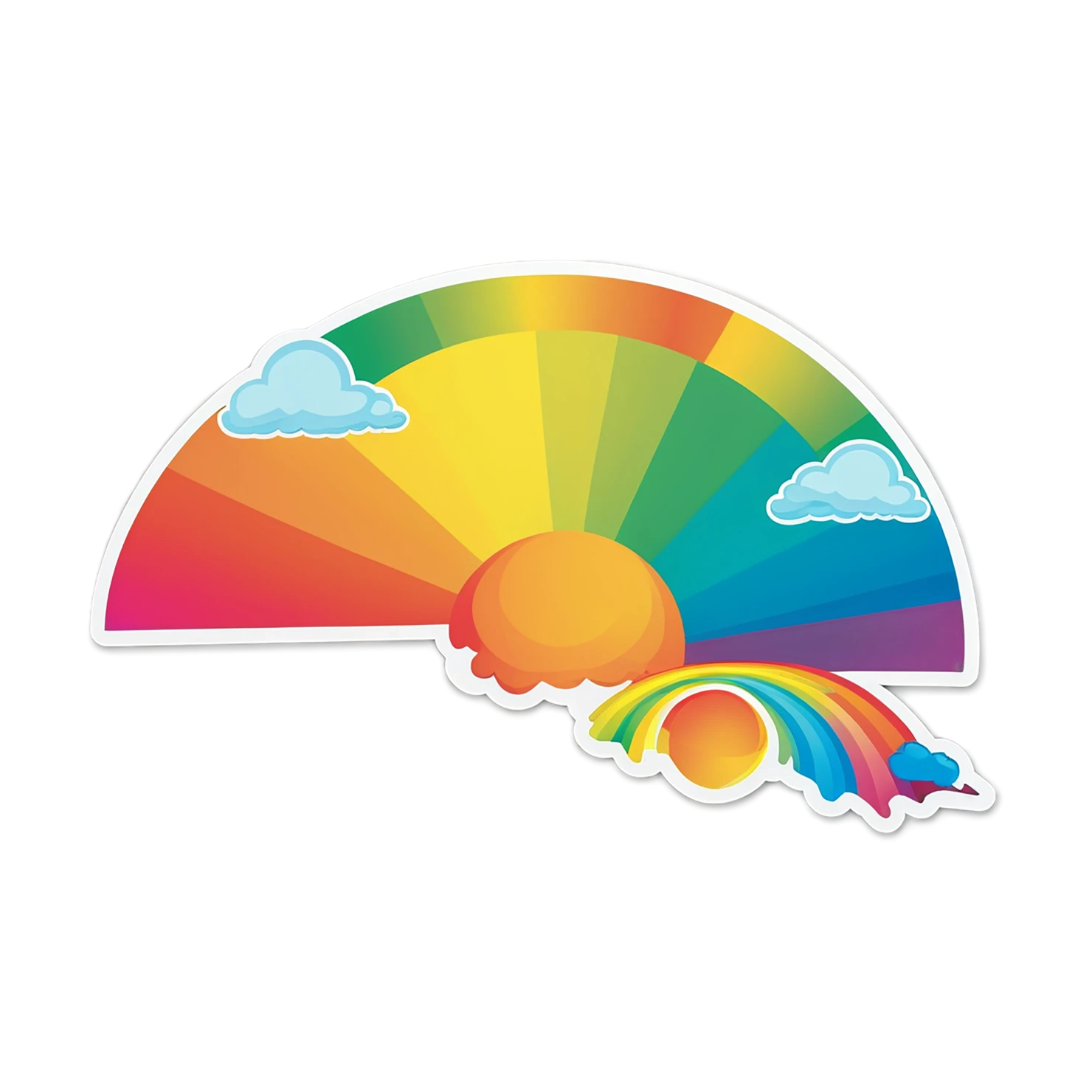 Rainbow cute sticker isolated on transparent background #21839