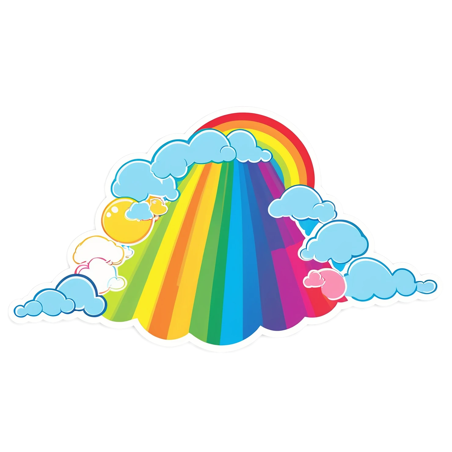 Rainbow cute sticker isolated on transparent background #21840