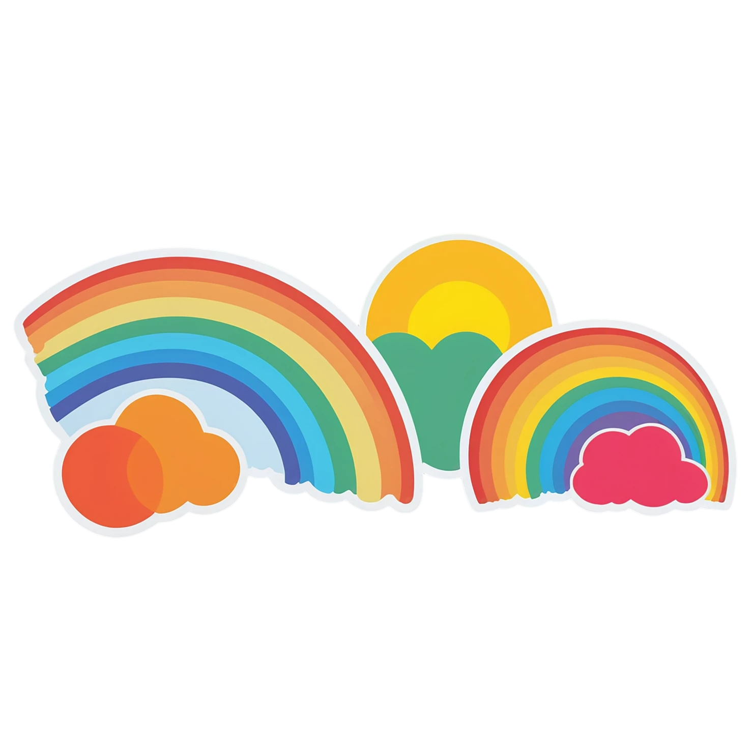 Rainbow cute sticker isolated on transparent background #21849