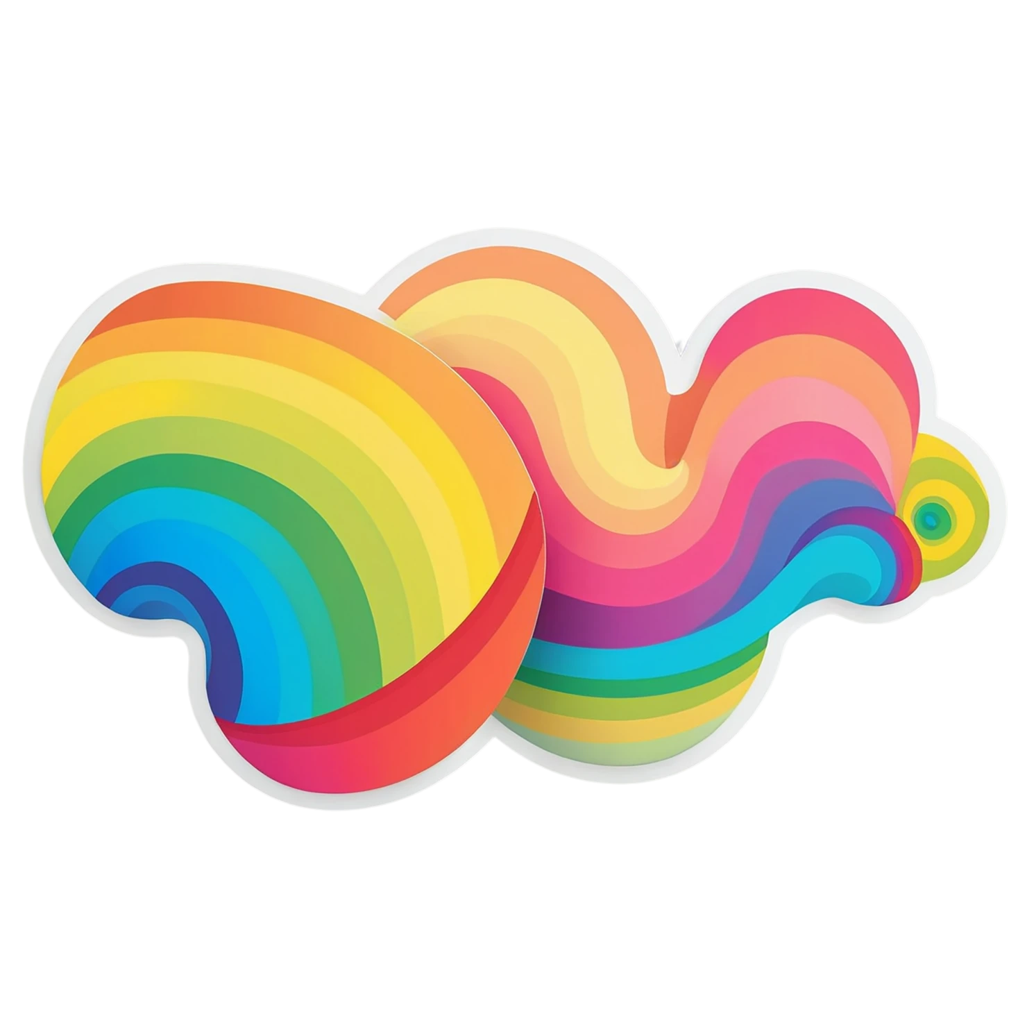 Rainbow cute sticker isolated on transparent background #21851