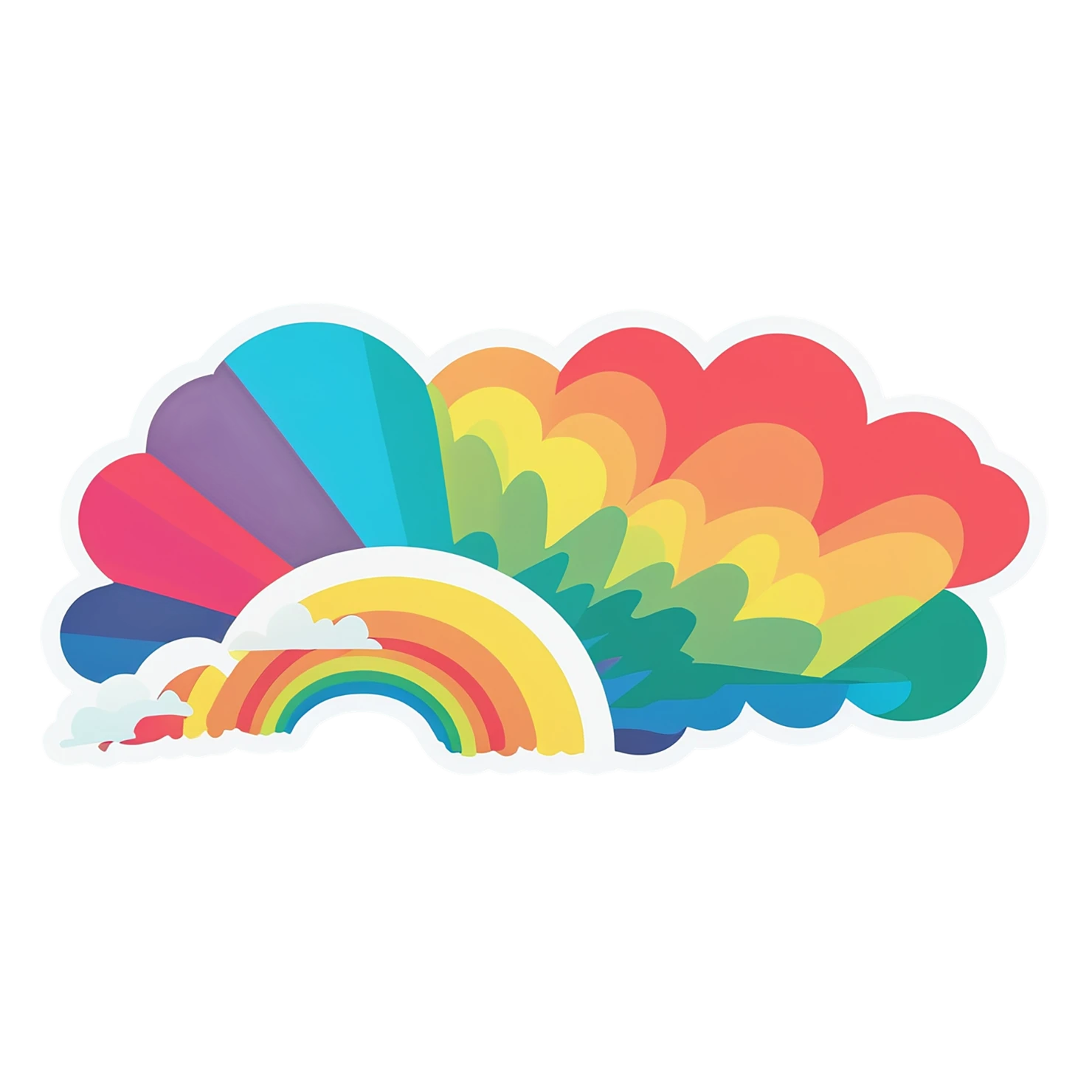 Rainbow cute sticker isolated on transparent background #21852