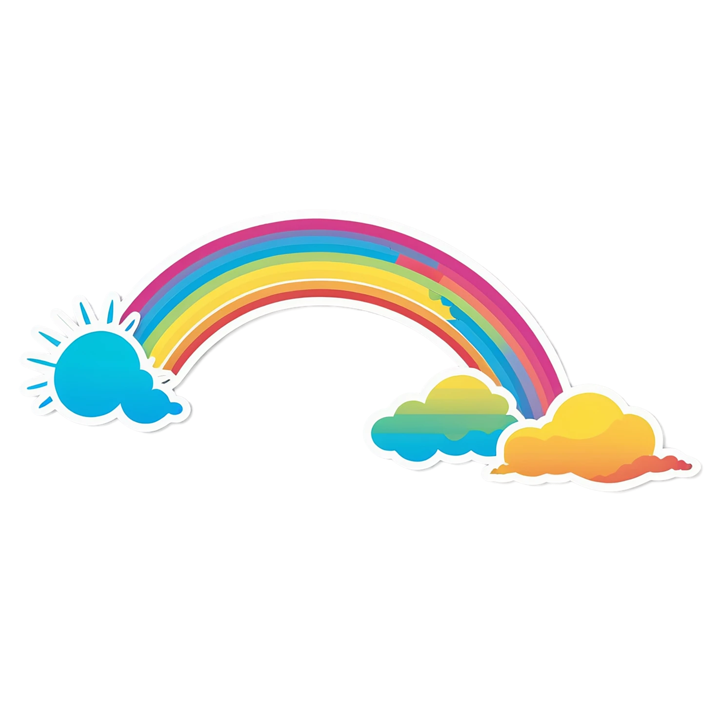 Rainbow cute sticker isolated on transparent background #21854