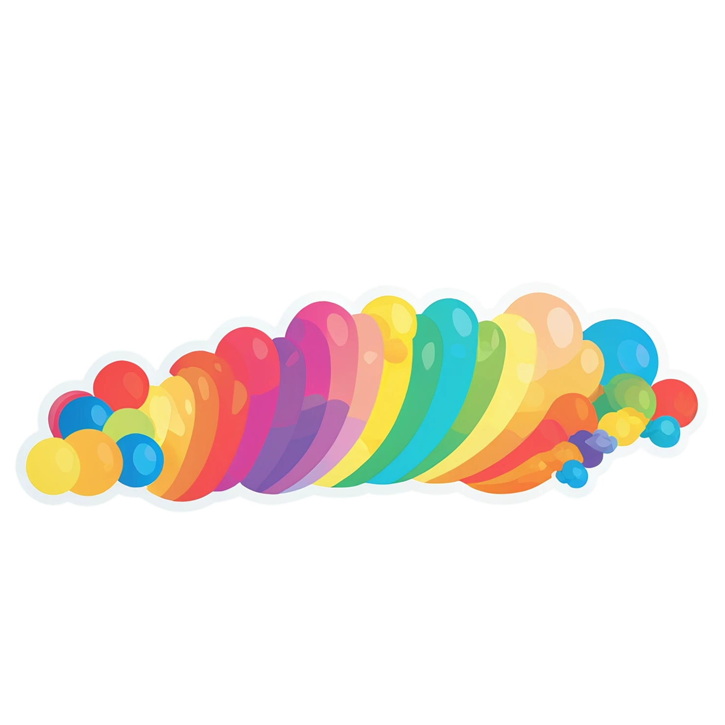 Rainbow cute sticker isolated on transparent background #21855