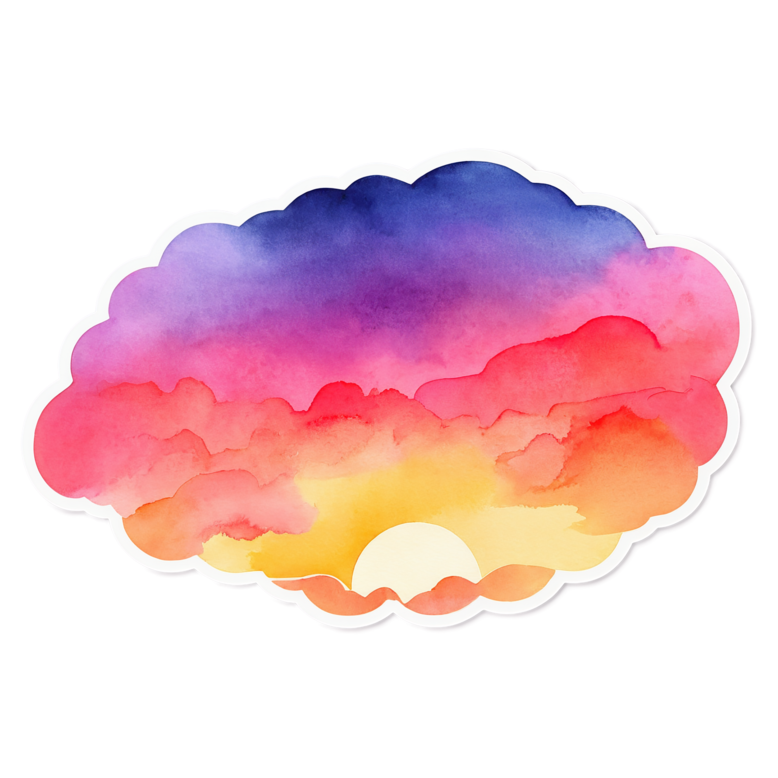 Sunset watercolor sticker isolated on transparent background #22529