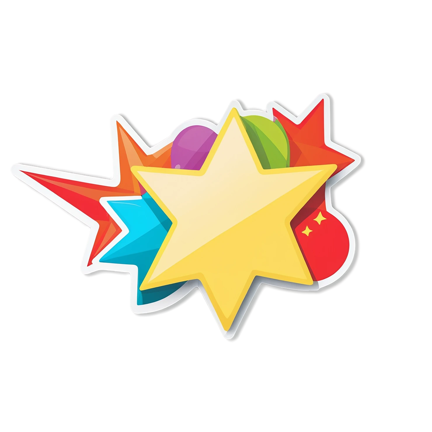 Star cute sticker isolated on transparent background #22078
