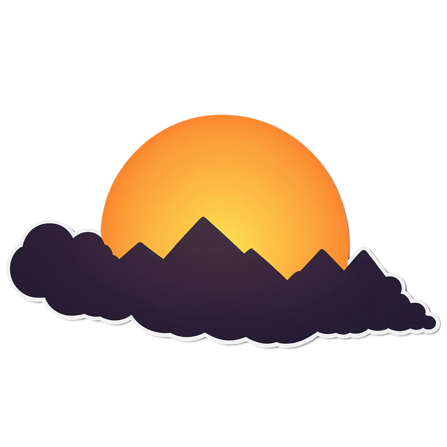 Sunset cute sticker isolated on transparent background #22123