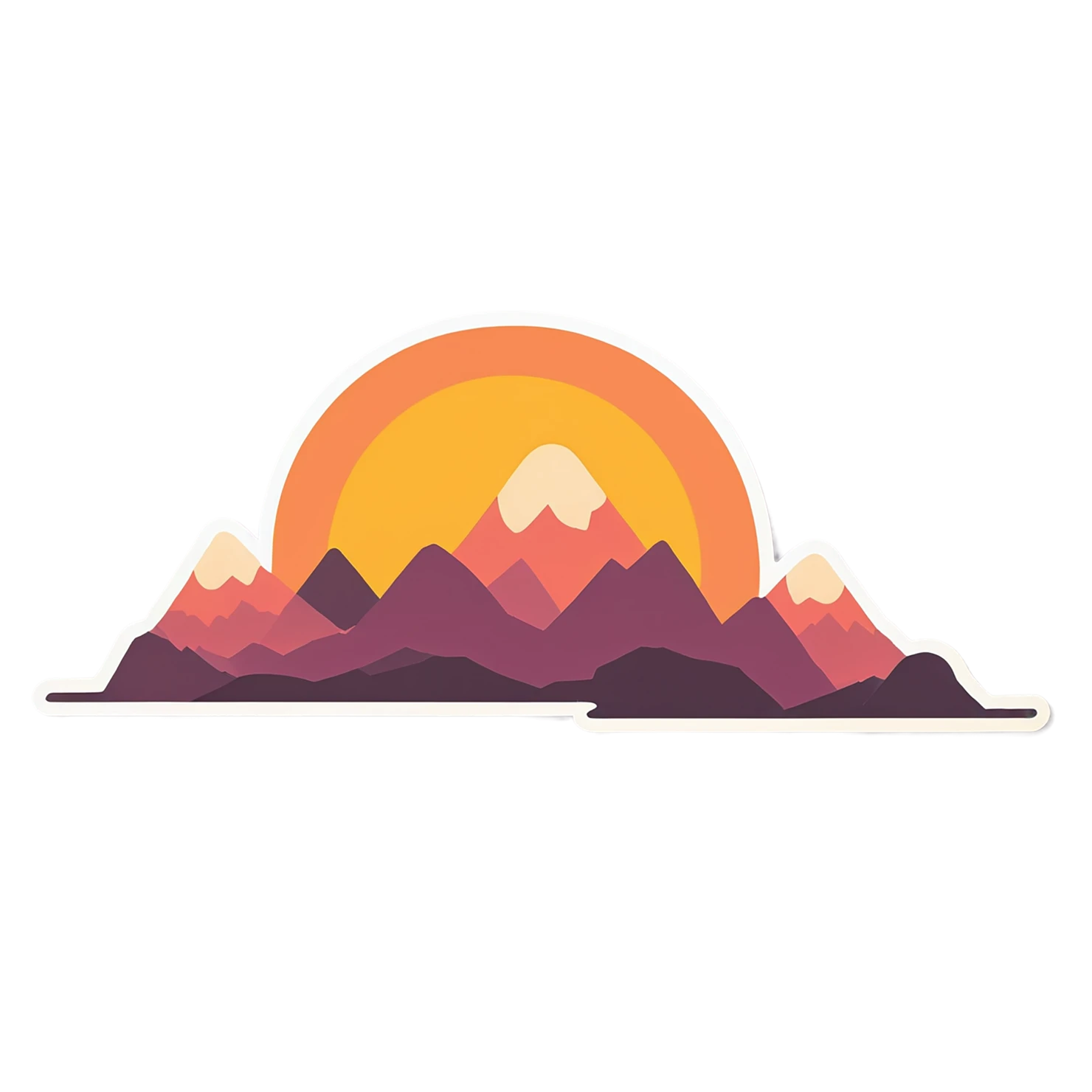 Sunset cute sticker isolated on transparent background #22125