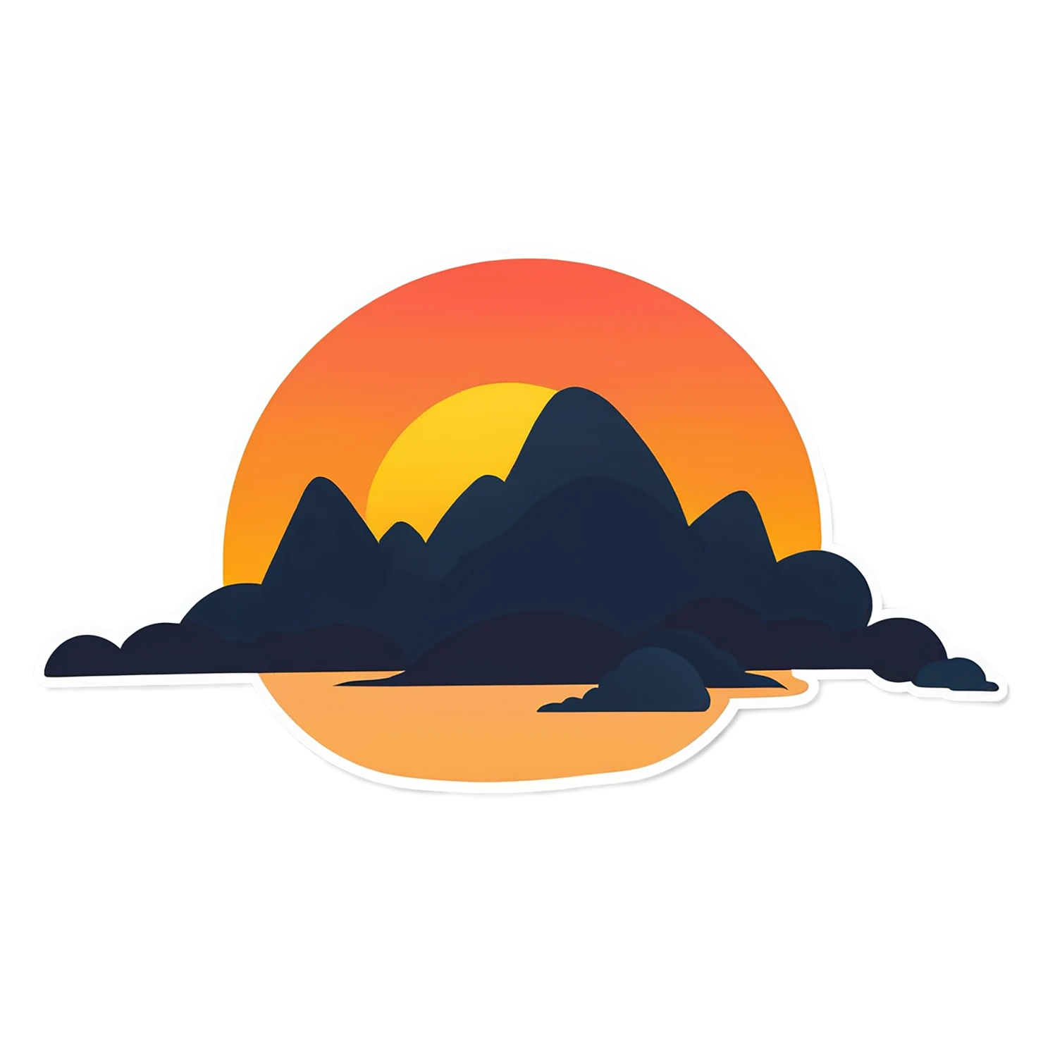 Sunset cute sticker isolated on transparent background #22126