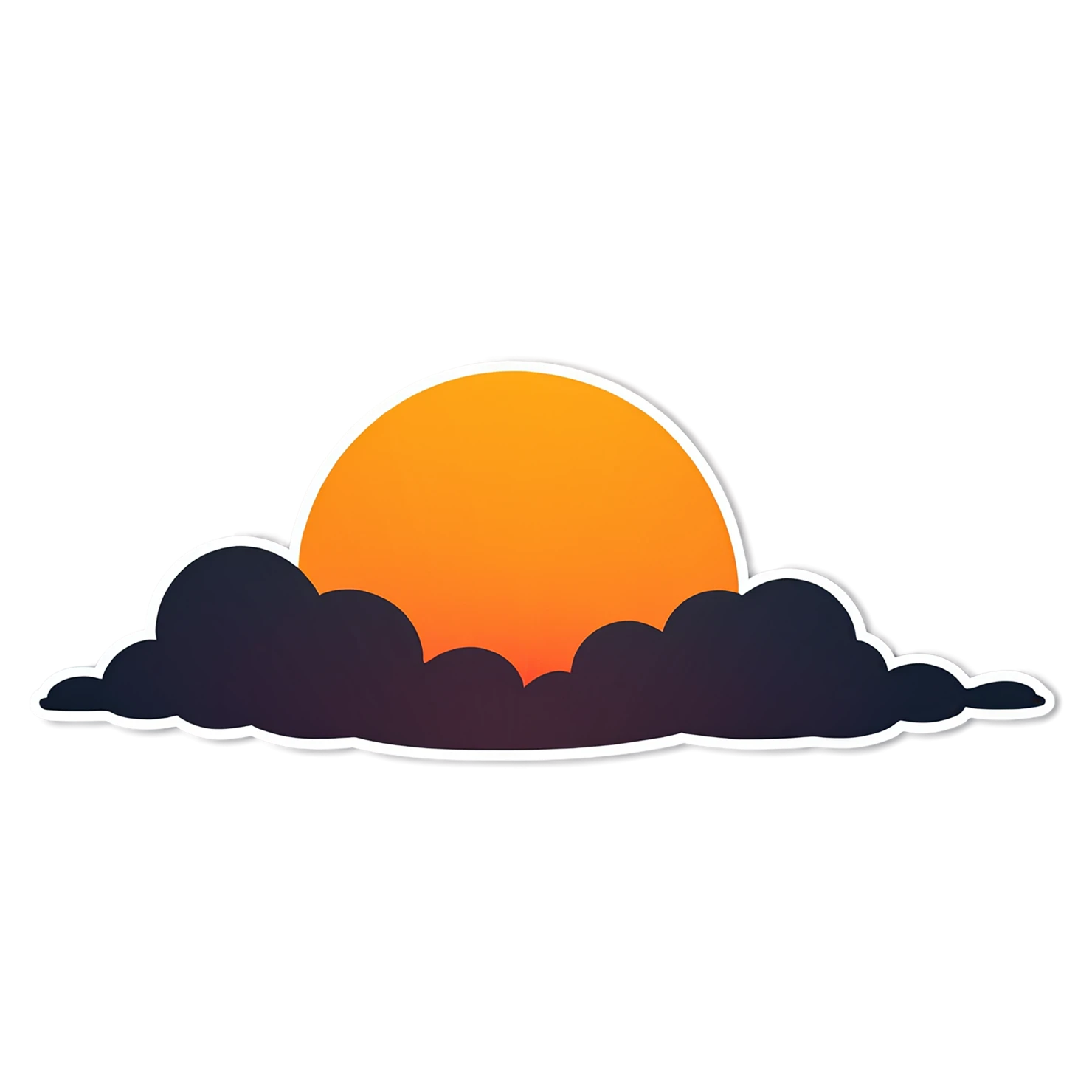 Sunset cute sticker isolated on transparent background #22128
