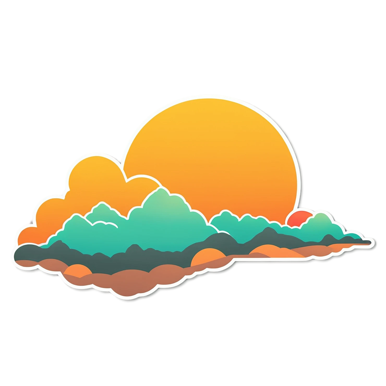 Sunset cute sticker isolated on transparent background #22129