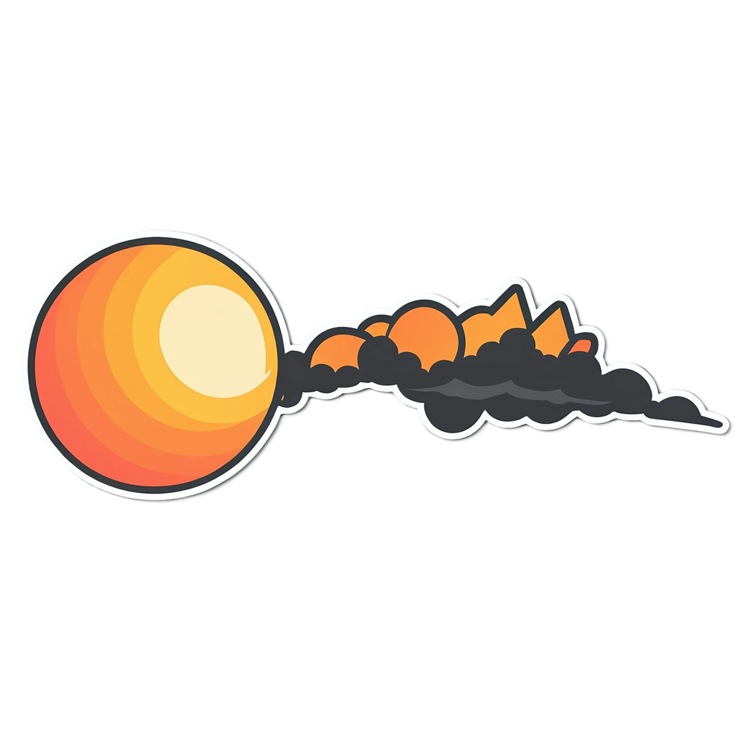 Sunset cute sticker isolated on transparent background #22131