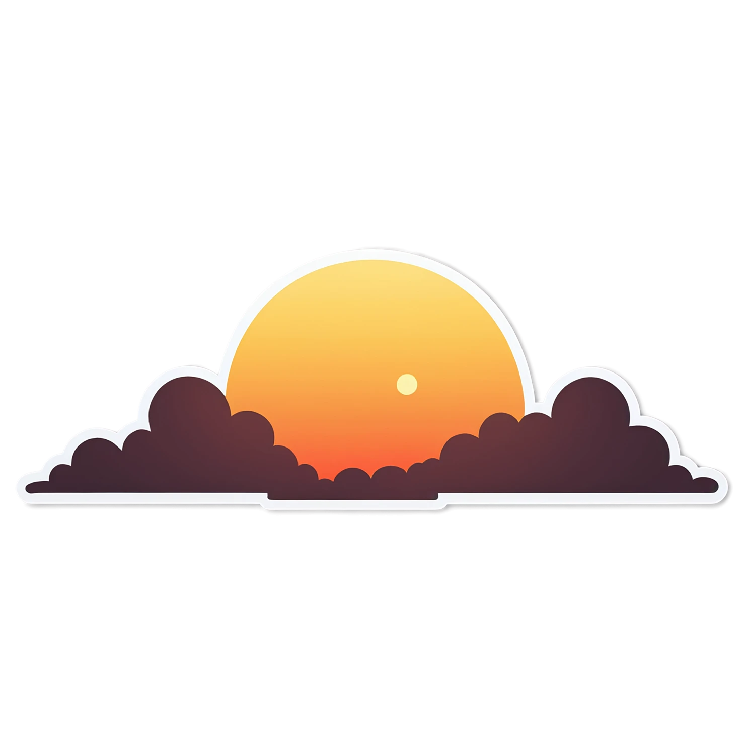 Sunset cute sticker isolated on transparent background #22133