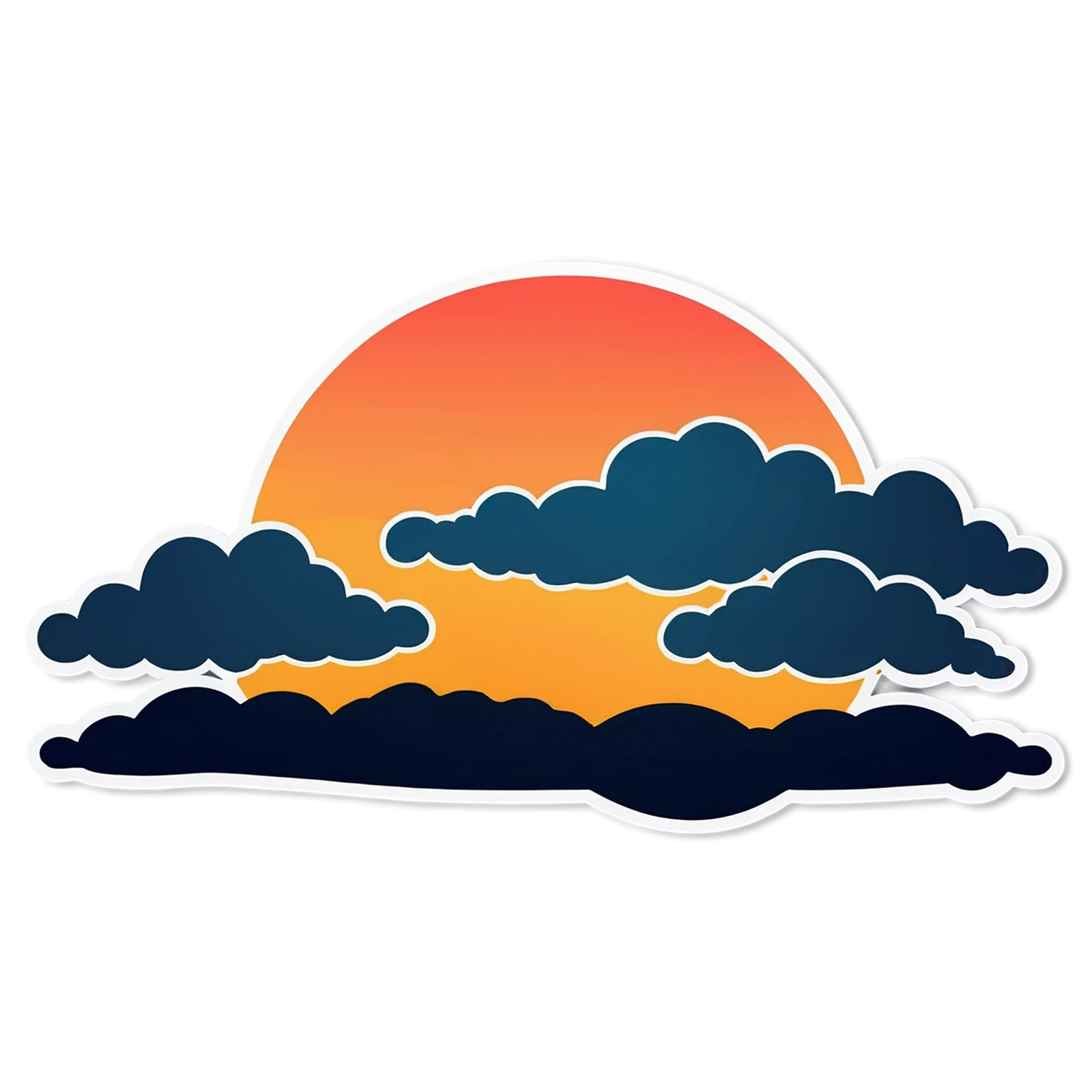 Sunset cute sticker isolated on transparent background #22134
