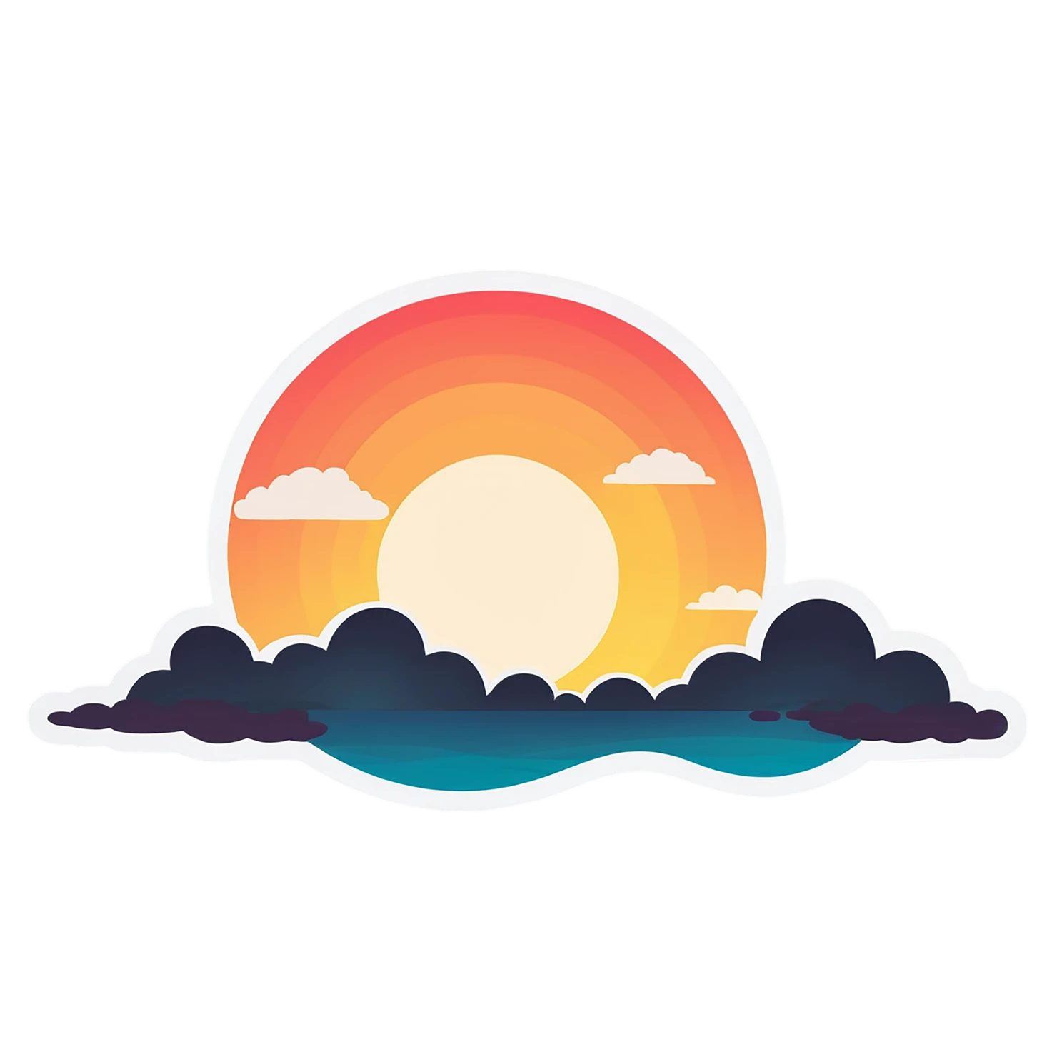Sunset cute sticker isolated on transparent background #22136