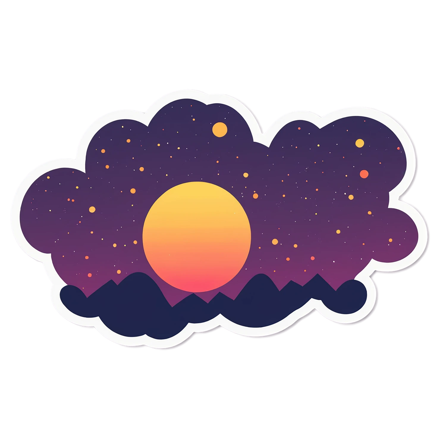 Sunset cute sticker isolated on transparent background #22138
