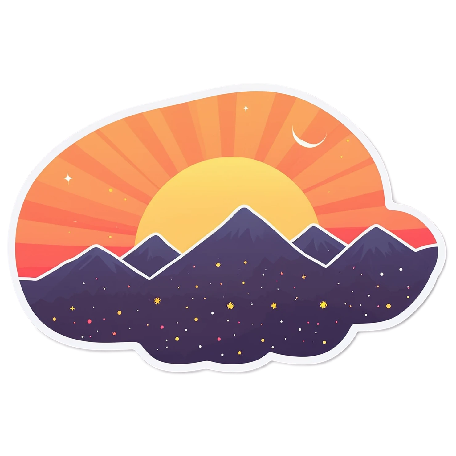 Sunset cute sticker isolated on transparent background #22139