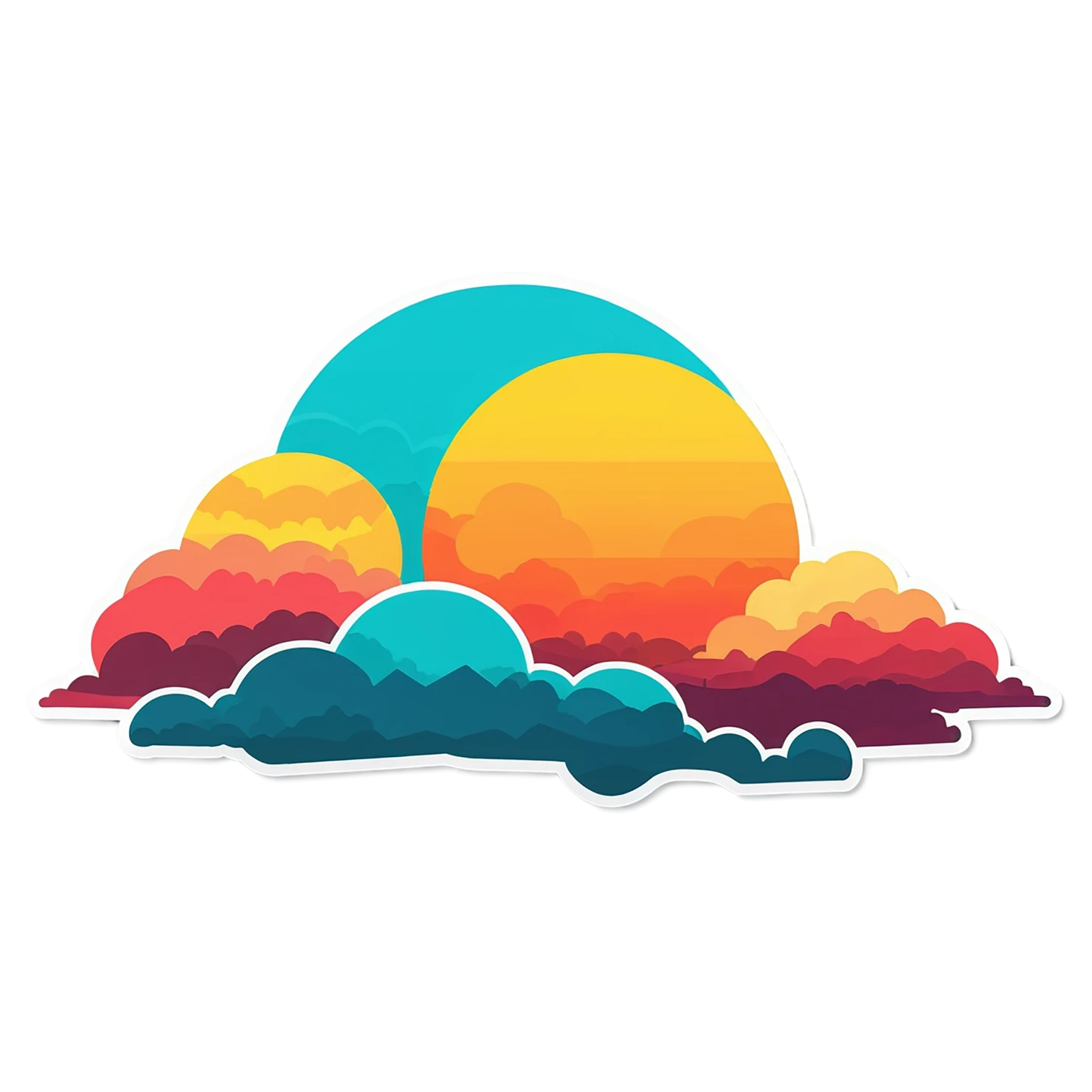 Sunset cute sticker isolated on transparent background #22140