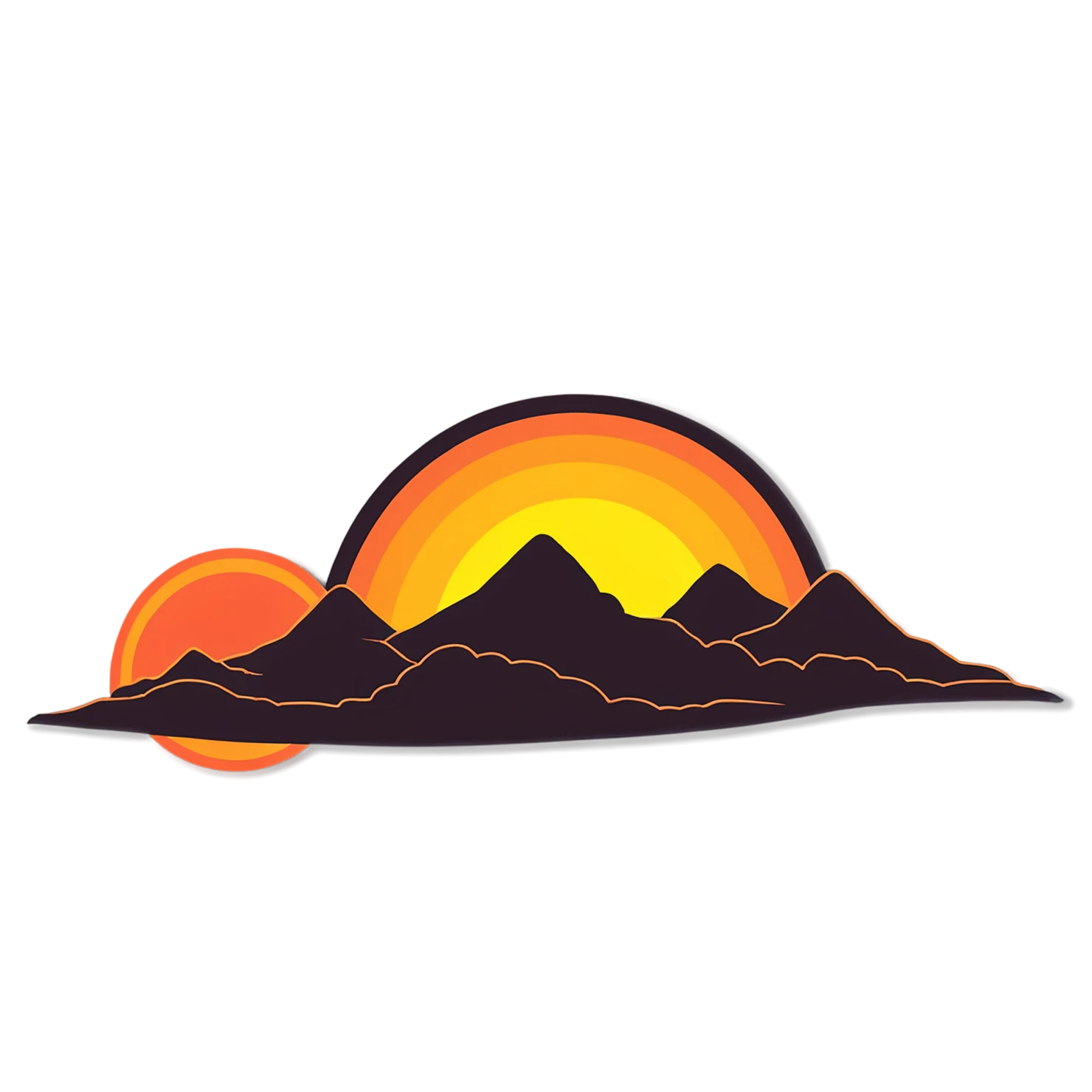 Sunset cute sticker isolated on transparent background #22142