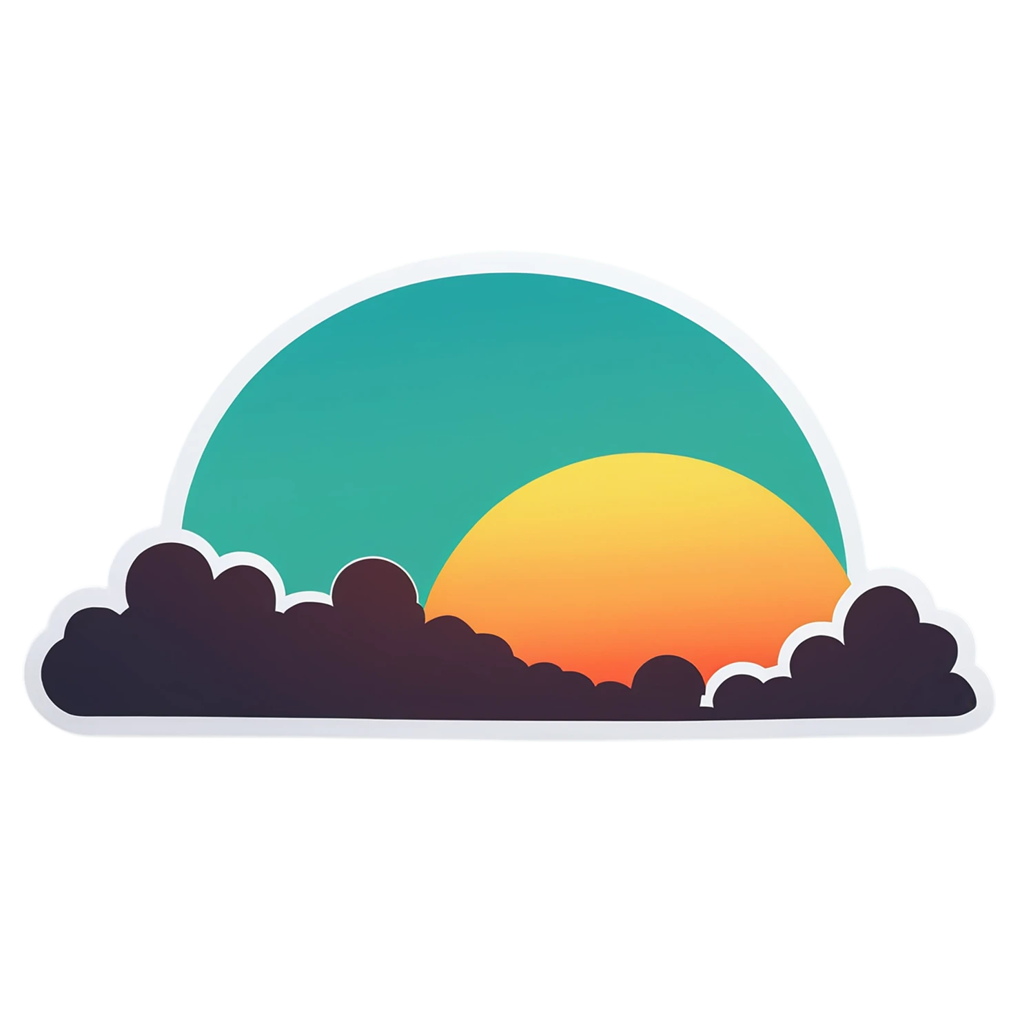 Sunset cute sticker isolated on transparent background #22145