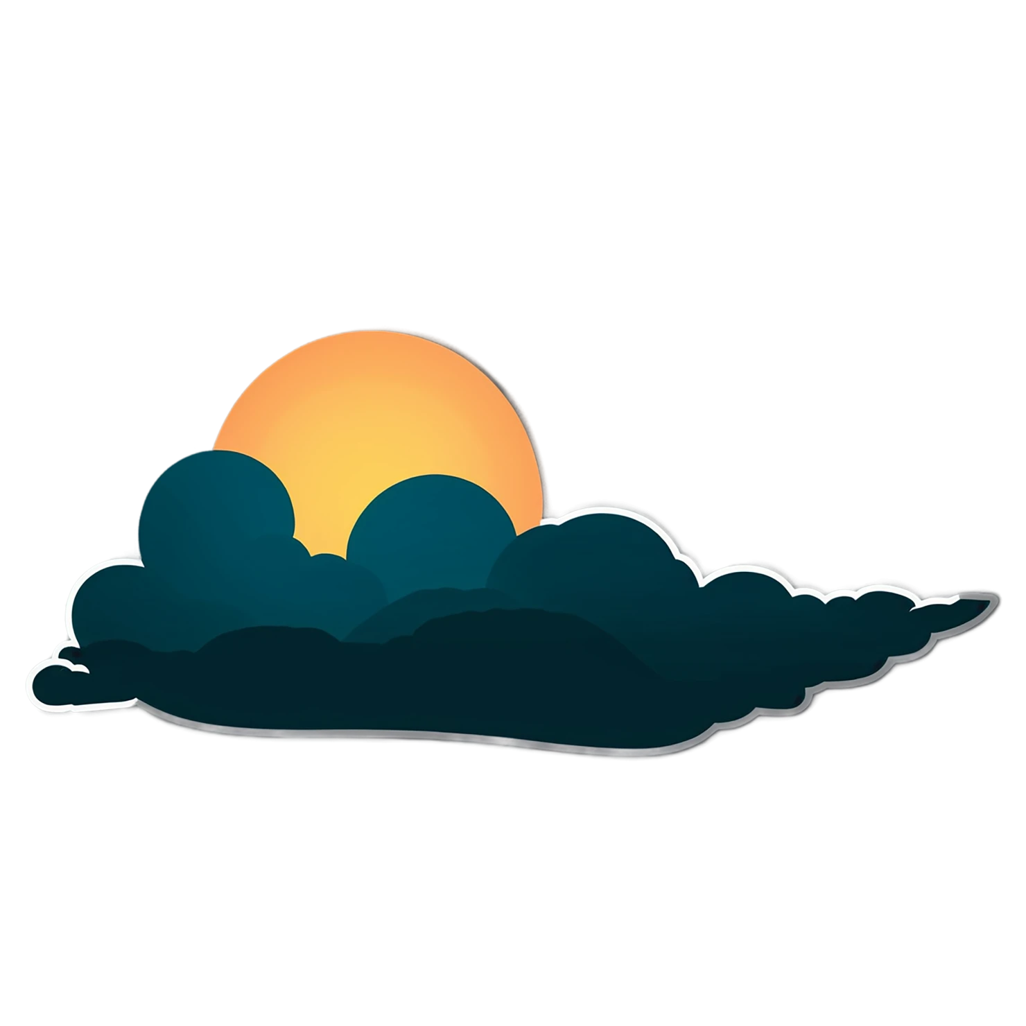 Sunset cute sticker isolated on transparent background #22146