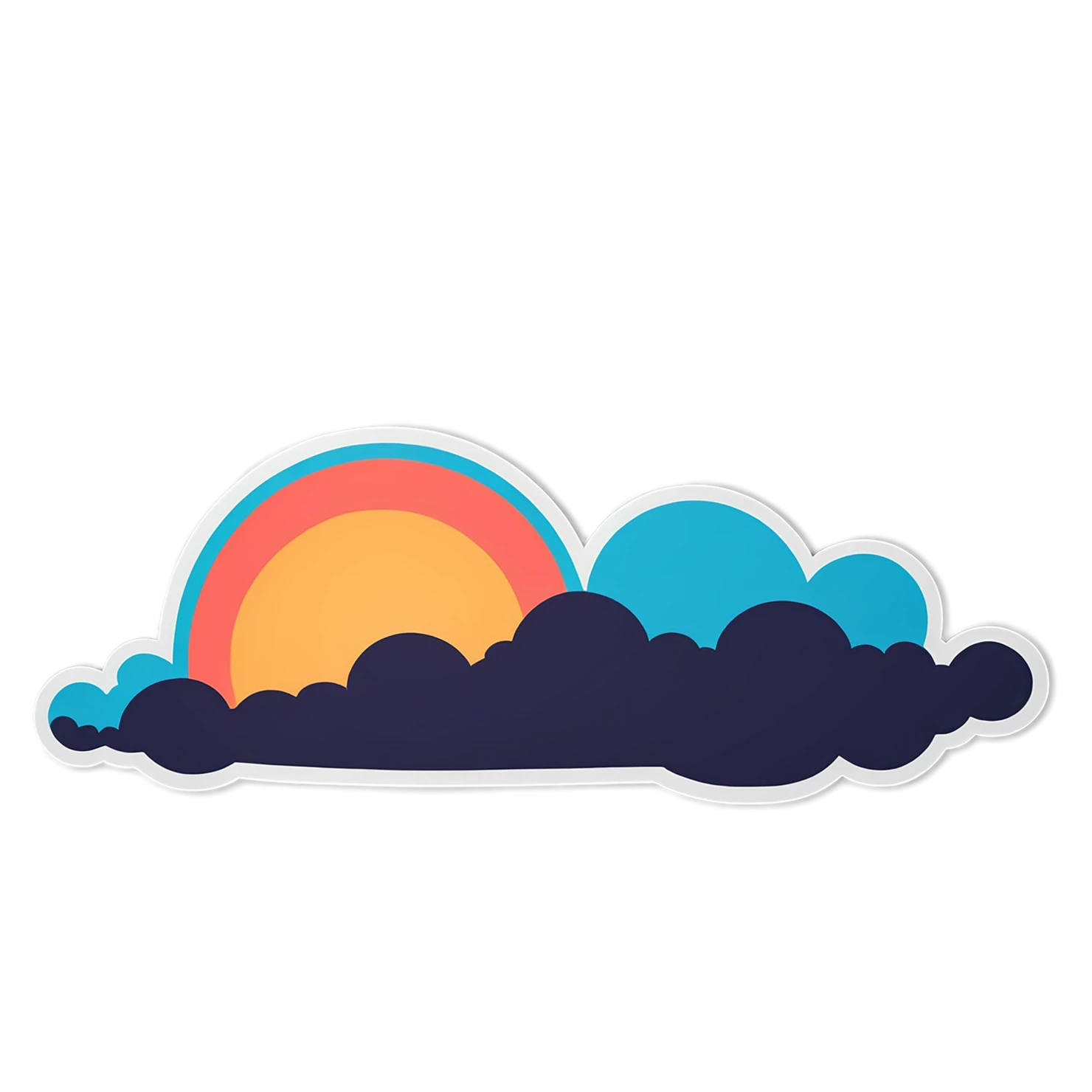 Sunset cute sticker isolated on transparent background #22147