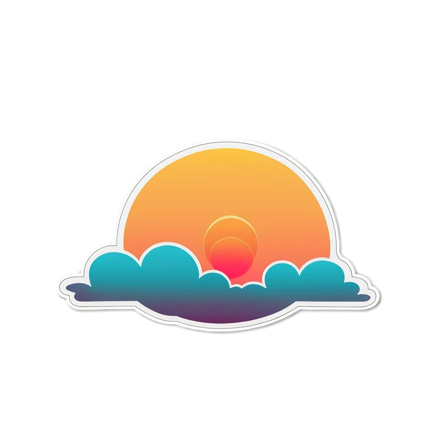 Sunset cute sticker isolated on transparent background #22150