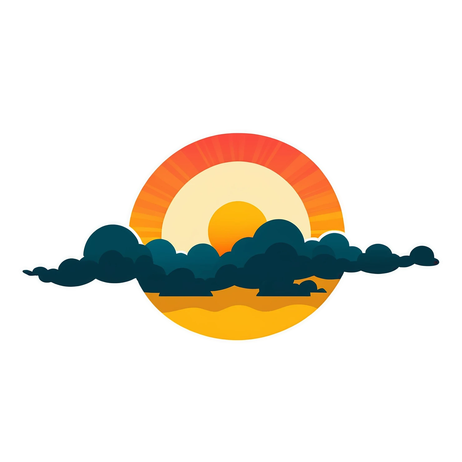 Sunset cute sticker isolated on transparent background #22151