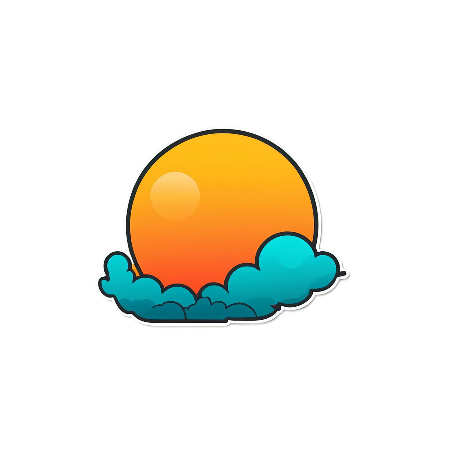 Sunset cute sticker isolated on transparent background #22152