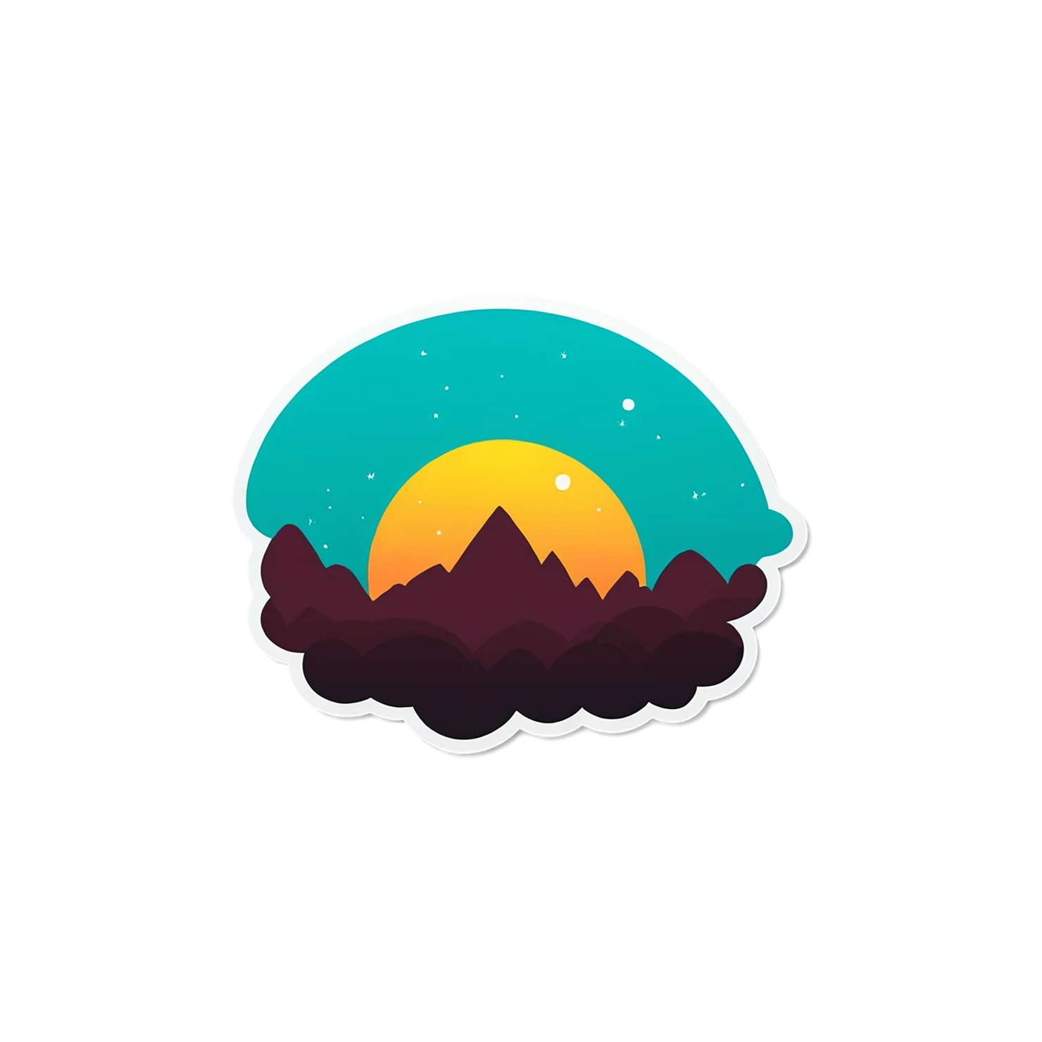 Sunset cute sticker isolated on transparent background #22153