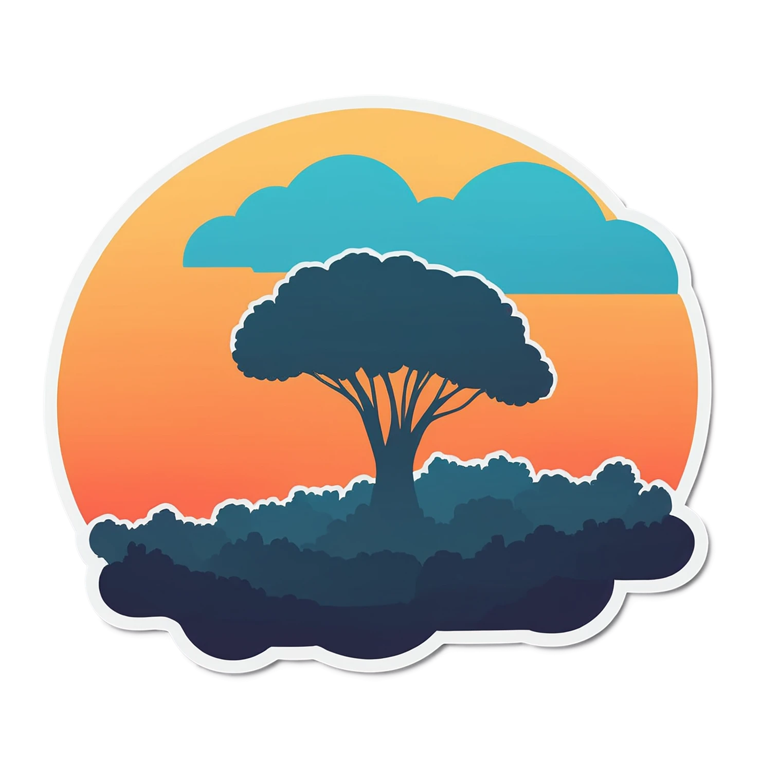 Sunset cute sticker isolated on transparent background #22154