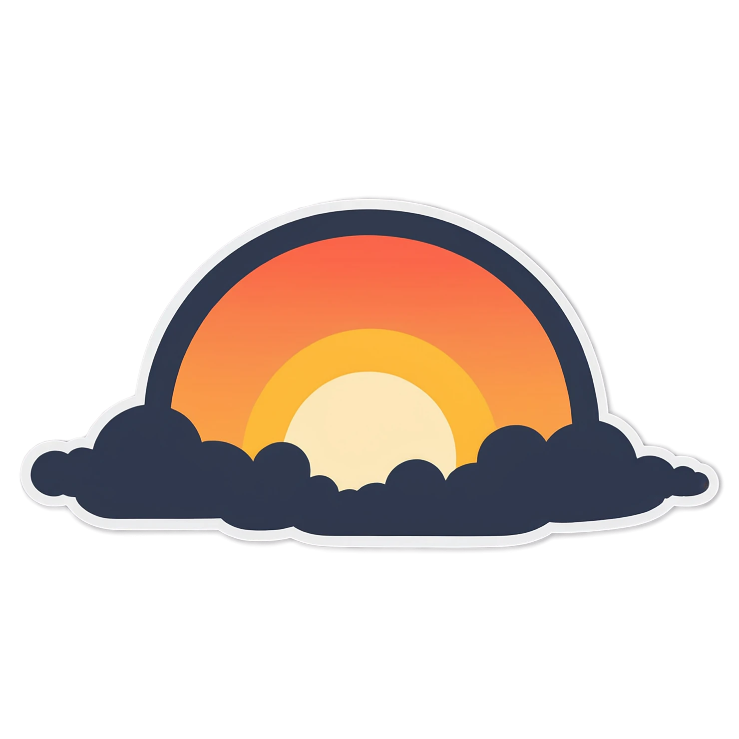 Sunset cute sticker isolated on transparent background #22156