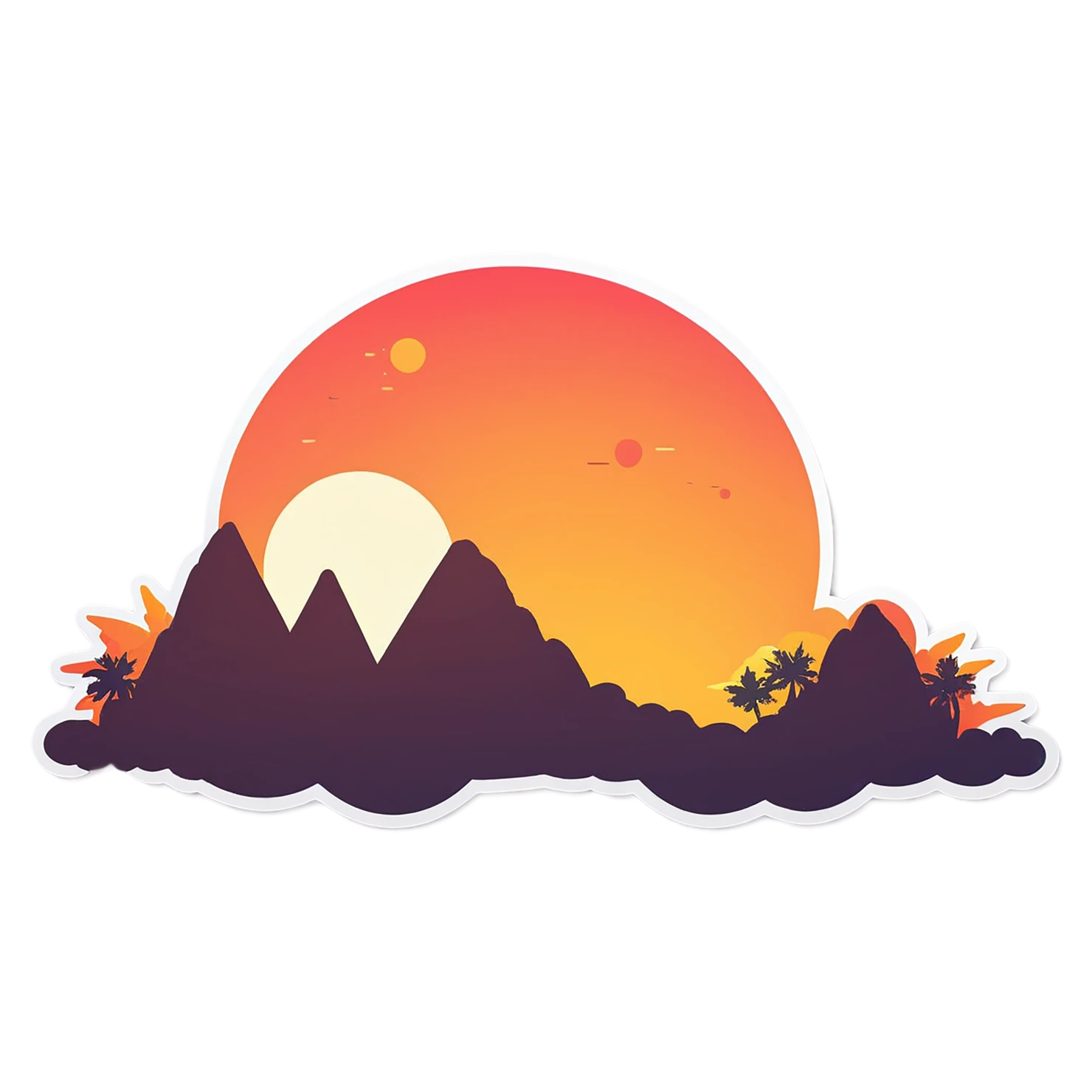 Sunset cute sticker isolated on transparent background #22157