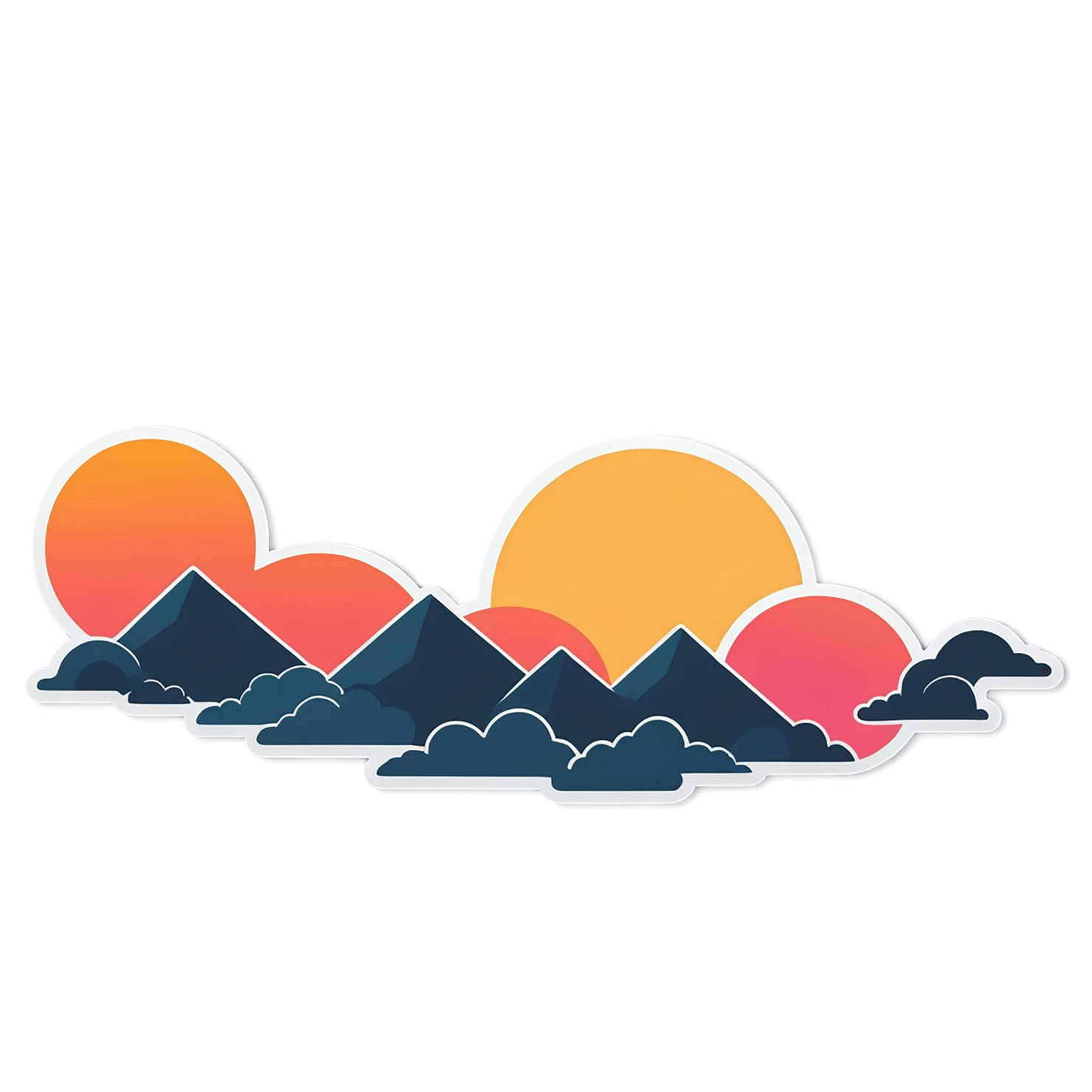 Sunset cute sticker isolated on transparent background #22158