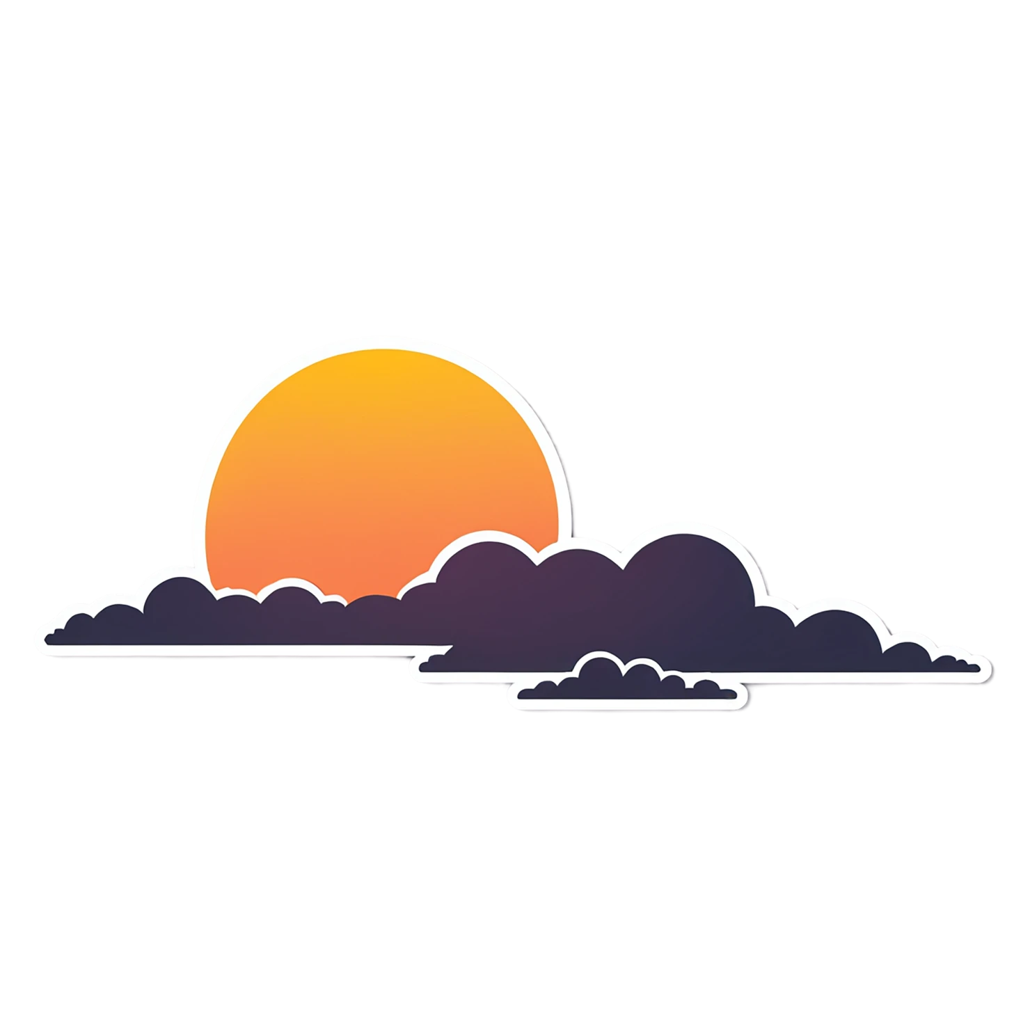 Sunset cute sticker isolated on transparent background #22160