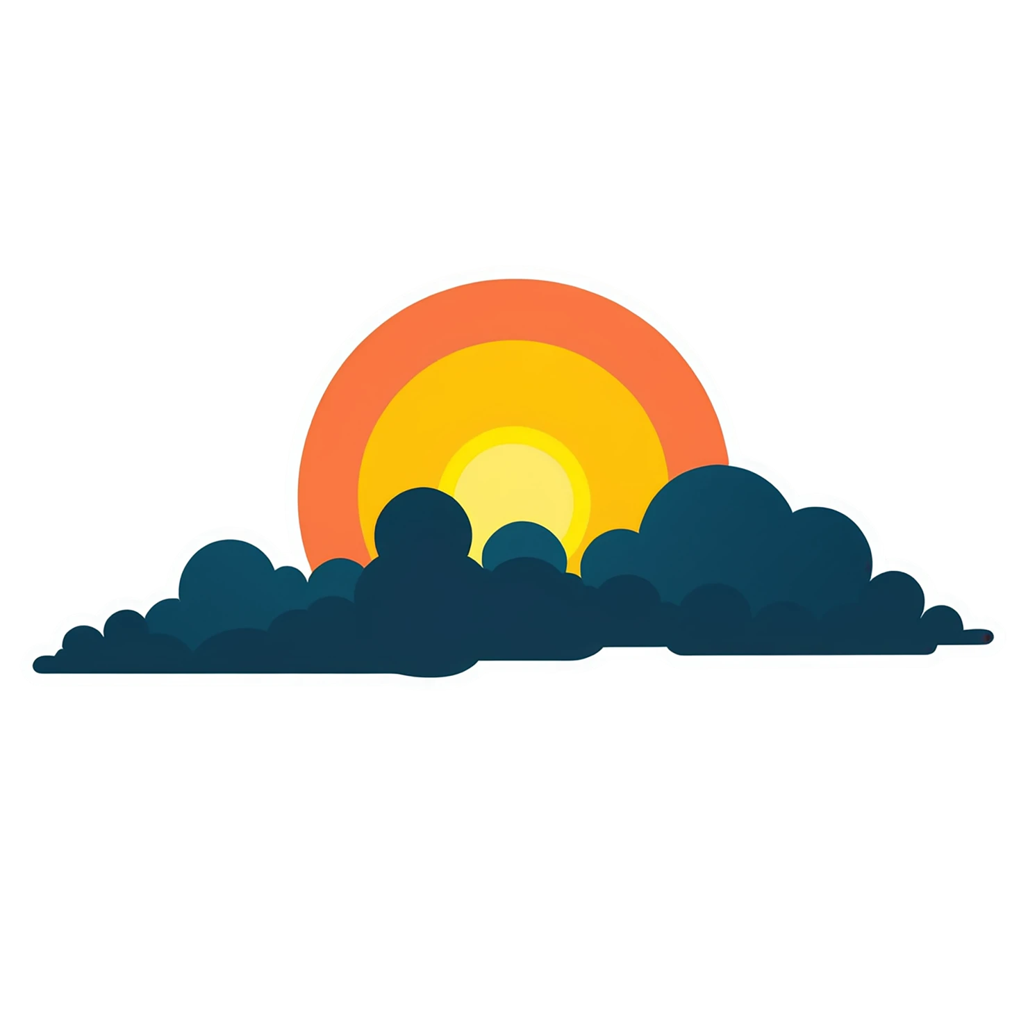 Sunset cute sticker isolated on transparent background #22161