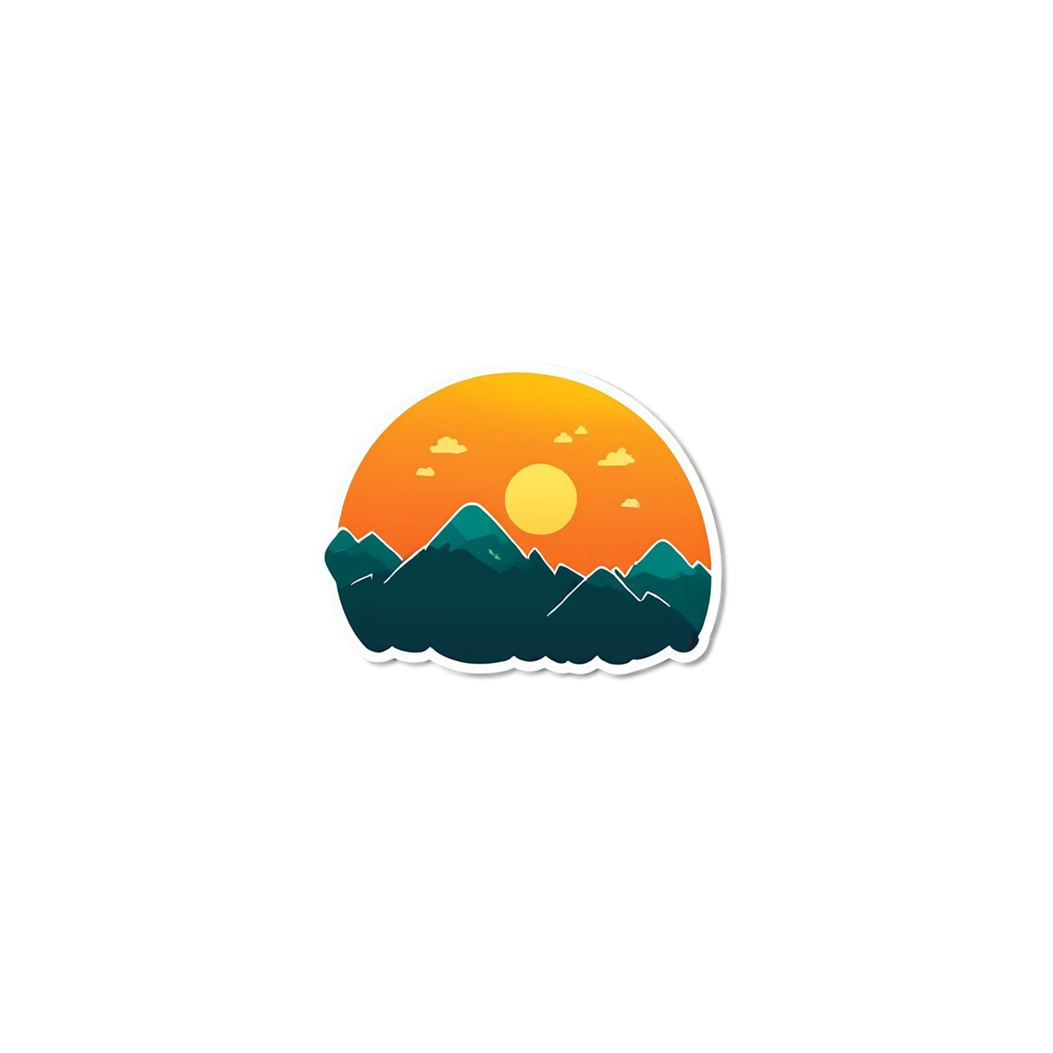 Sunset cute sticker isolated on transparent background #22162