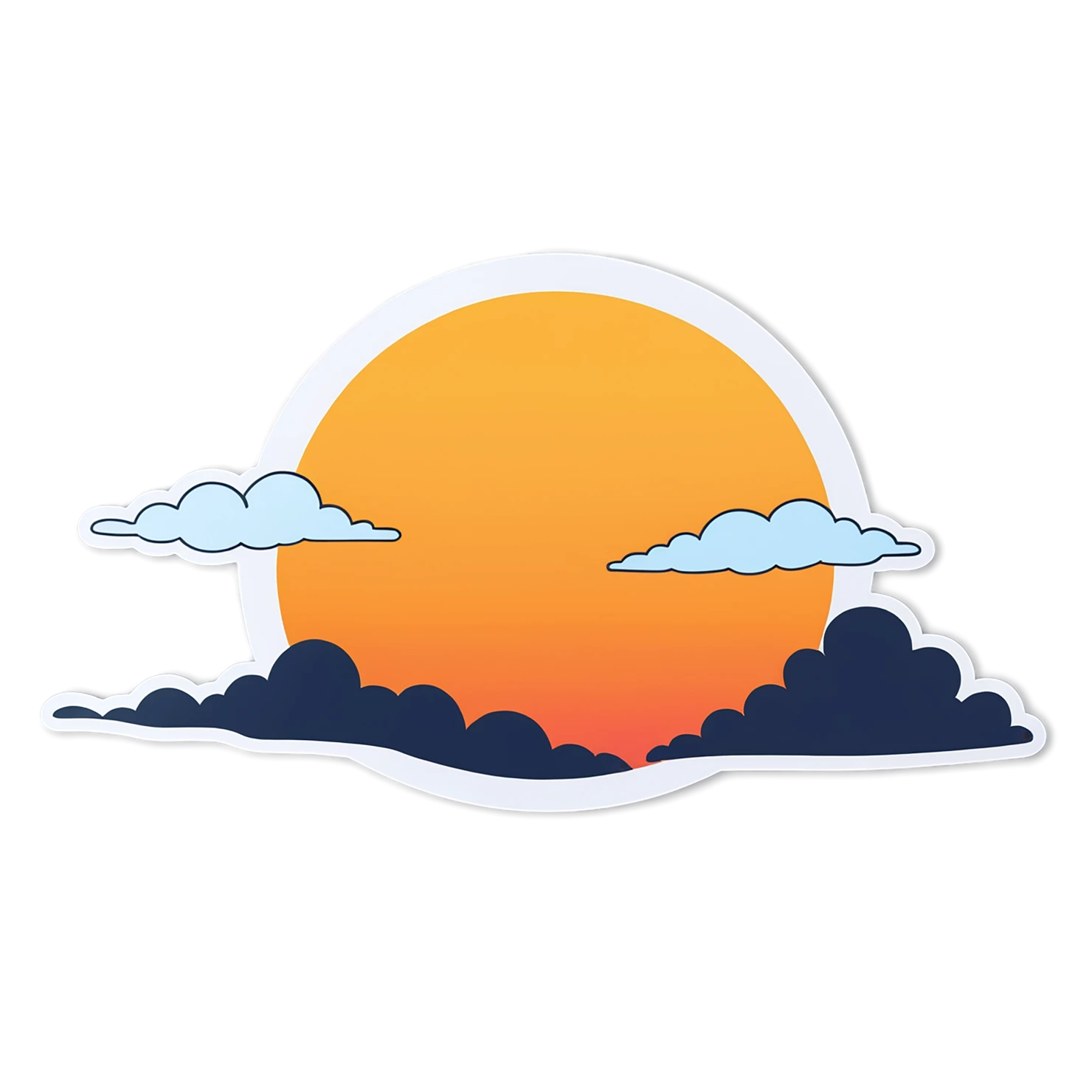Sunset cute sticker isolated on transparent background #22164