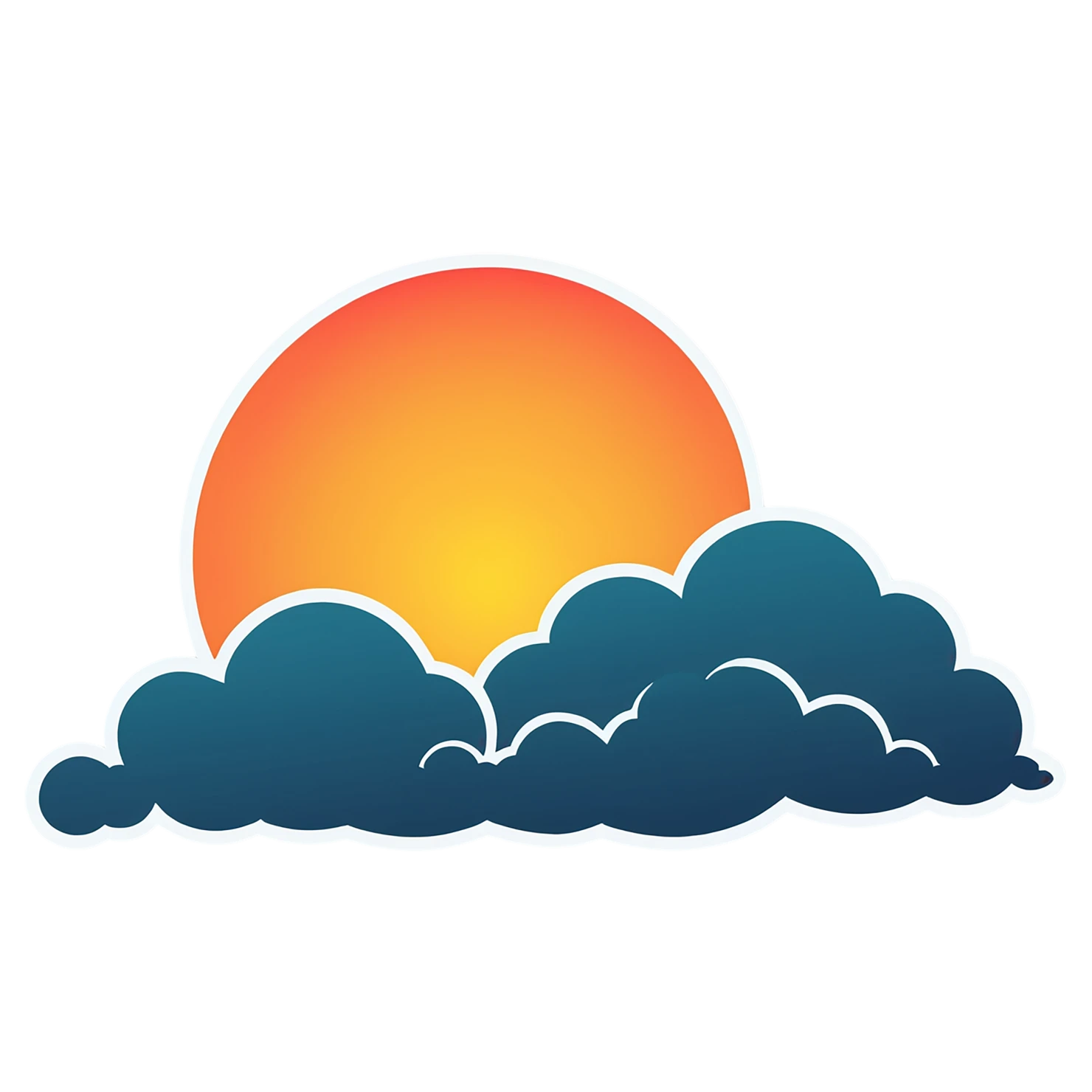 Sunset cute sticker isolated on transparent background #22166