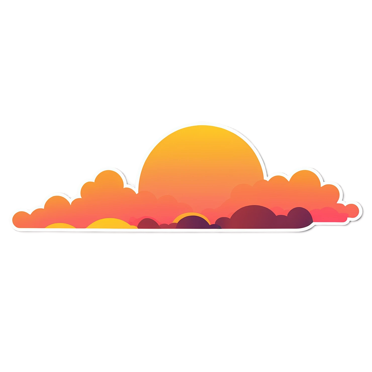 Sunset cute sticker isolated on transparent background #22167