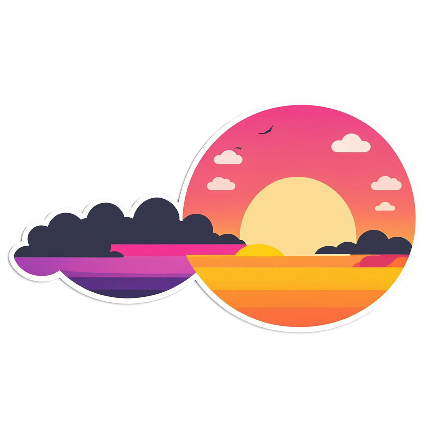 Sunset cute sticker isolated on transparent background #22168