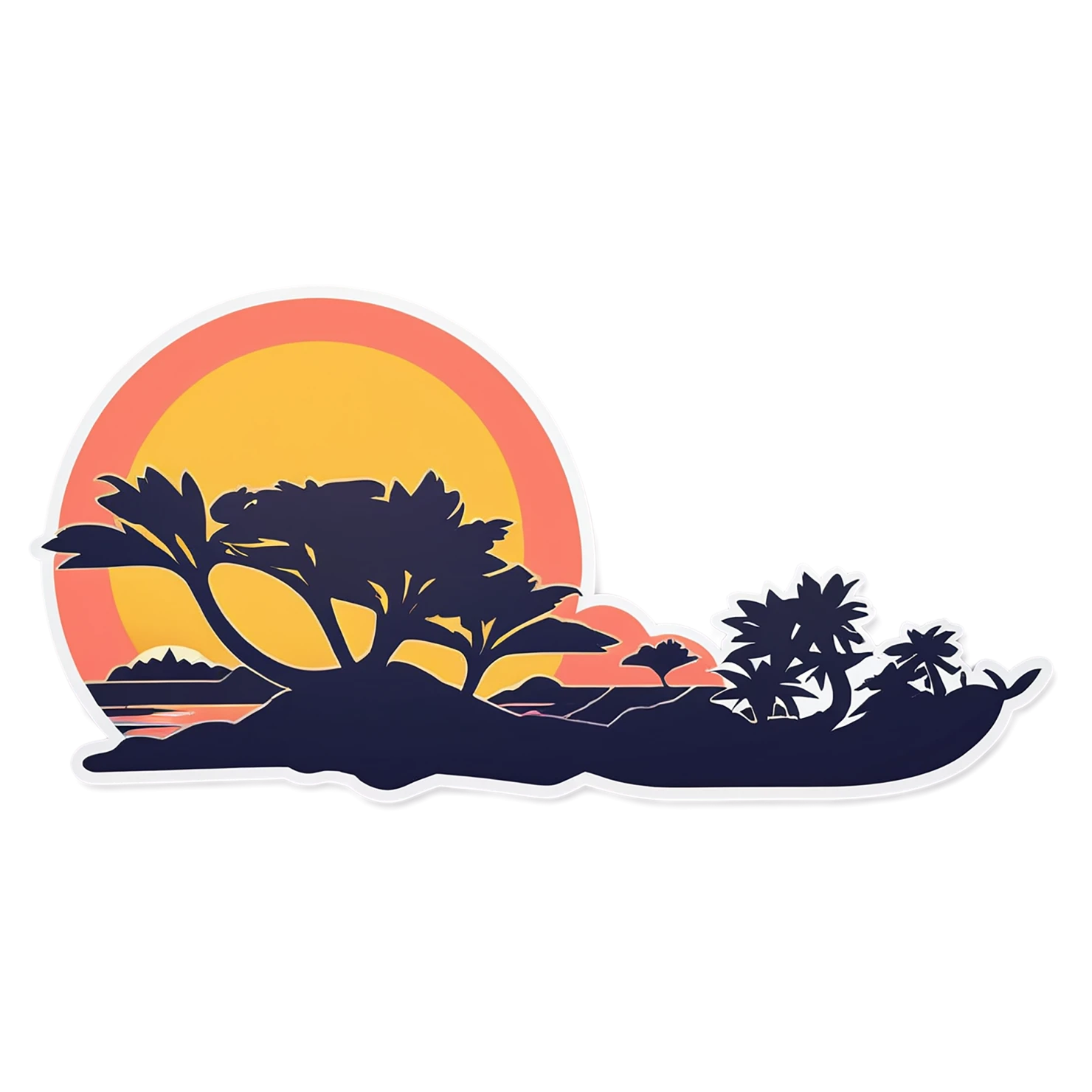 Sunset cute sticker isolated on transparent background #22169