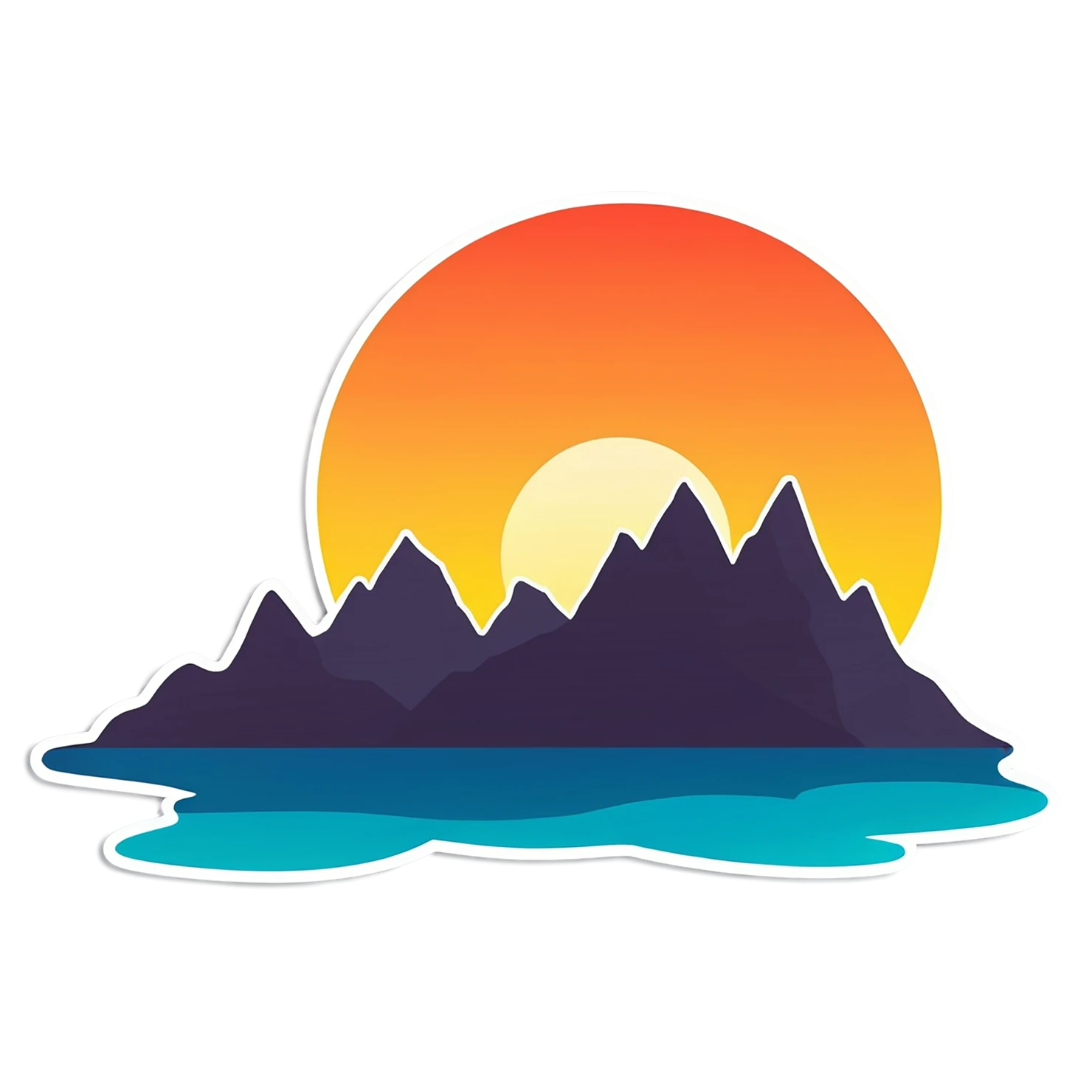 Sunset cute sticker isolated on transparent background #22170