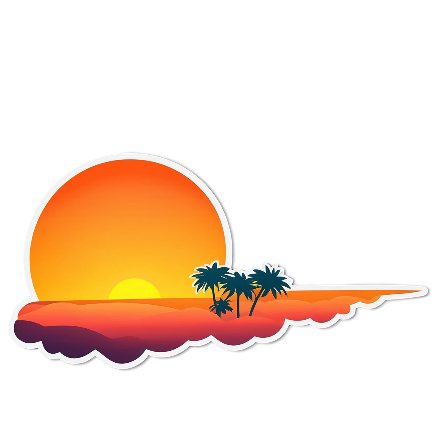 Sunset cute sticker isolated on transparent background #22172