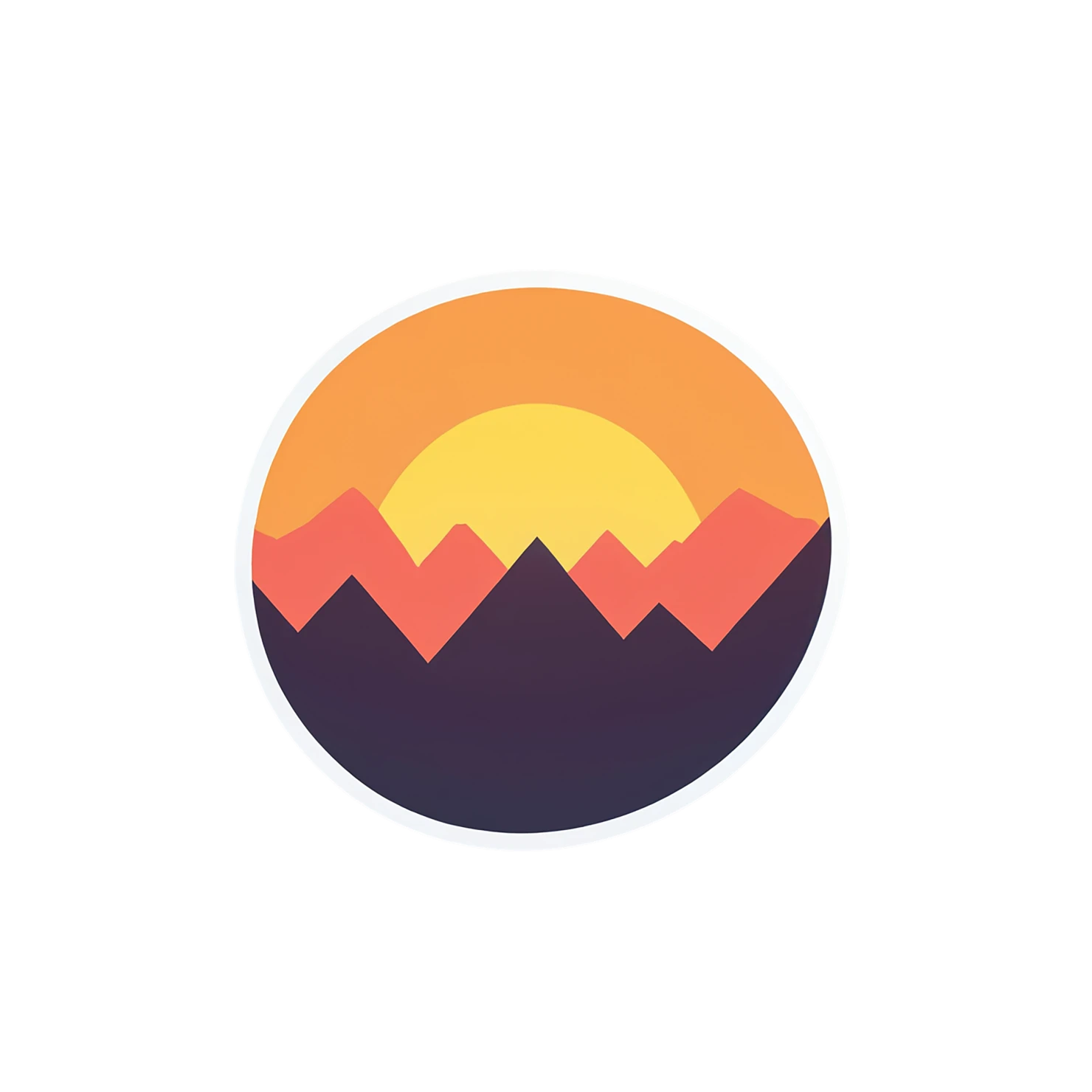 Sunset cute sticker isolated on transparent background #22175