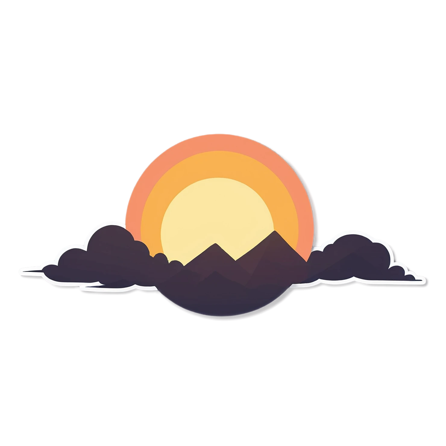 Sunset cute sticker isolated on transparent background #22176
