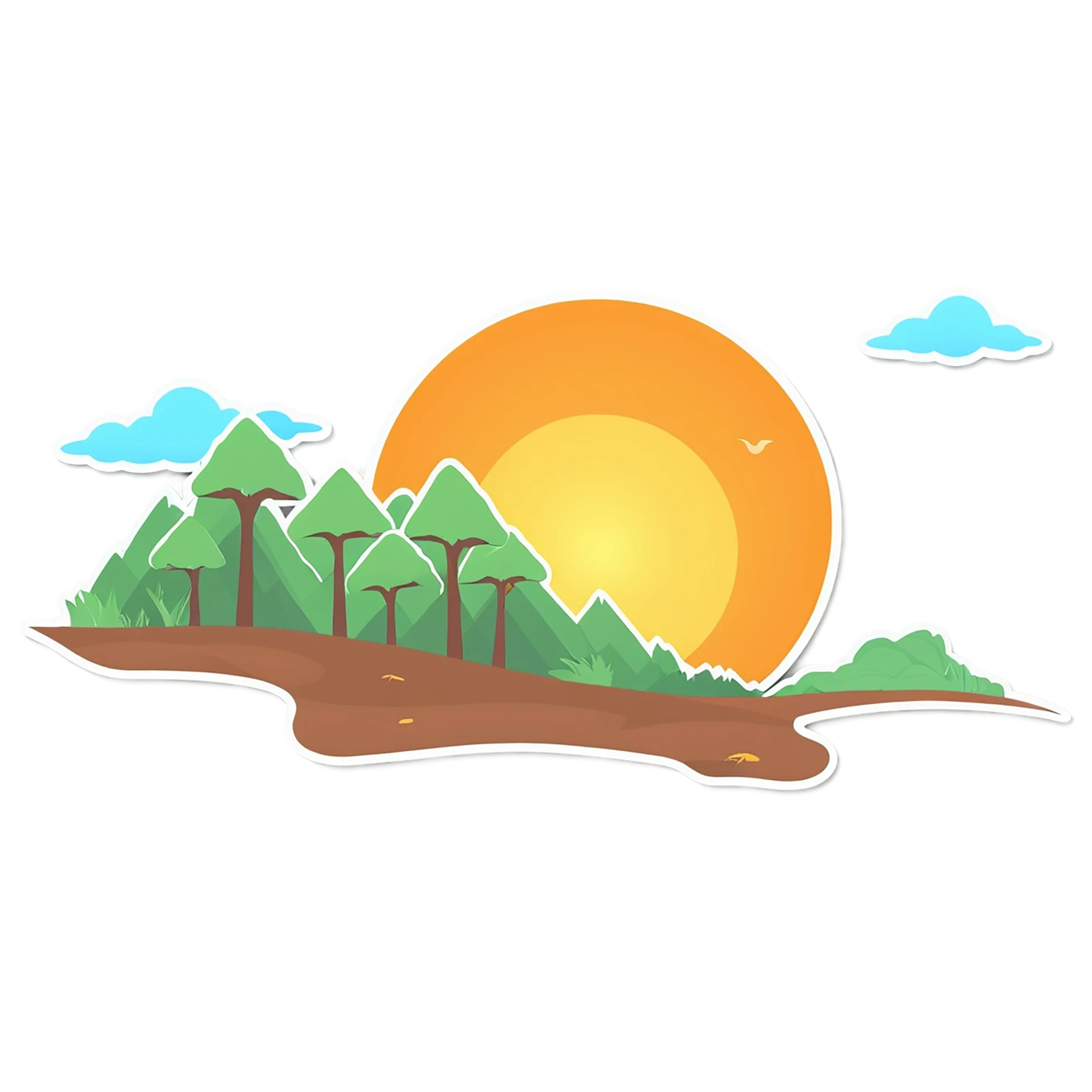 Sunset cute sticker isolated on transparent background #22177