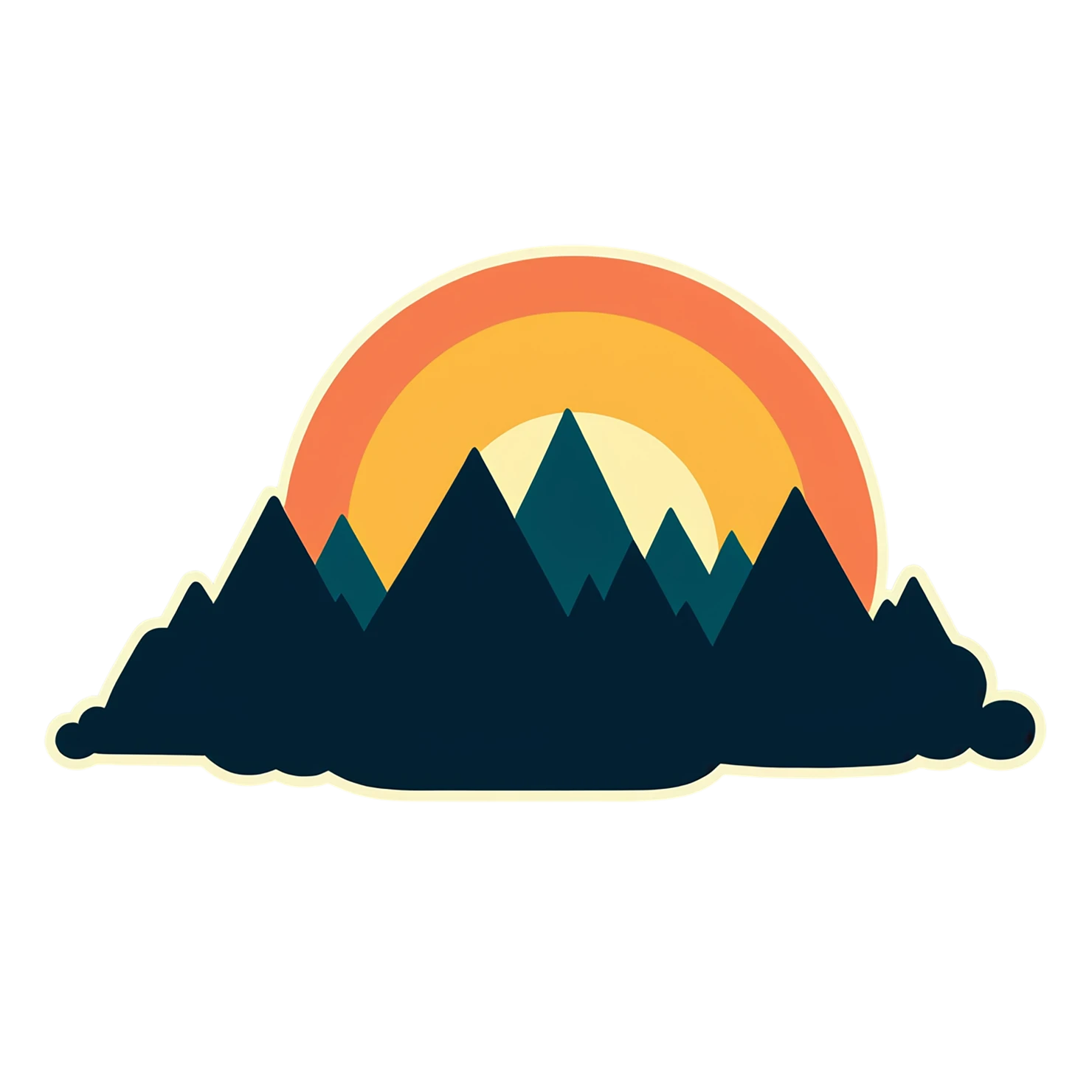 Sunset cute sticker isolated on transparent background #22178