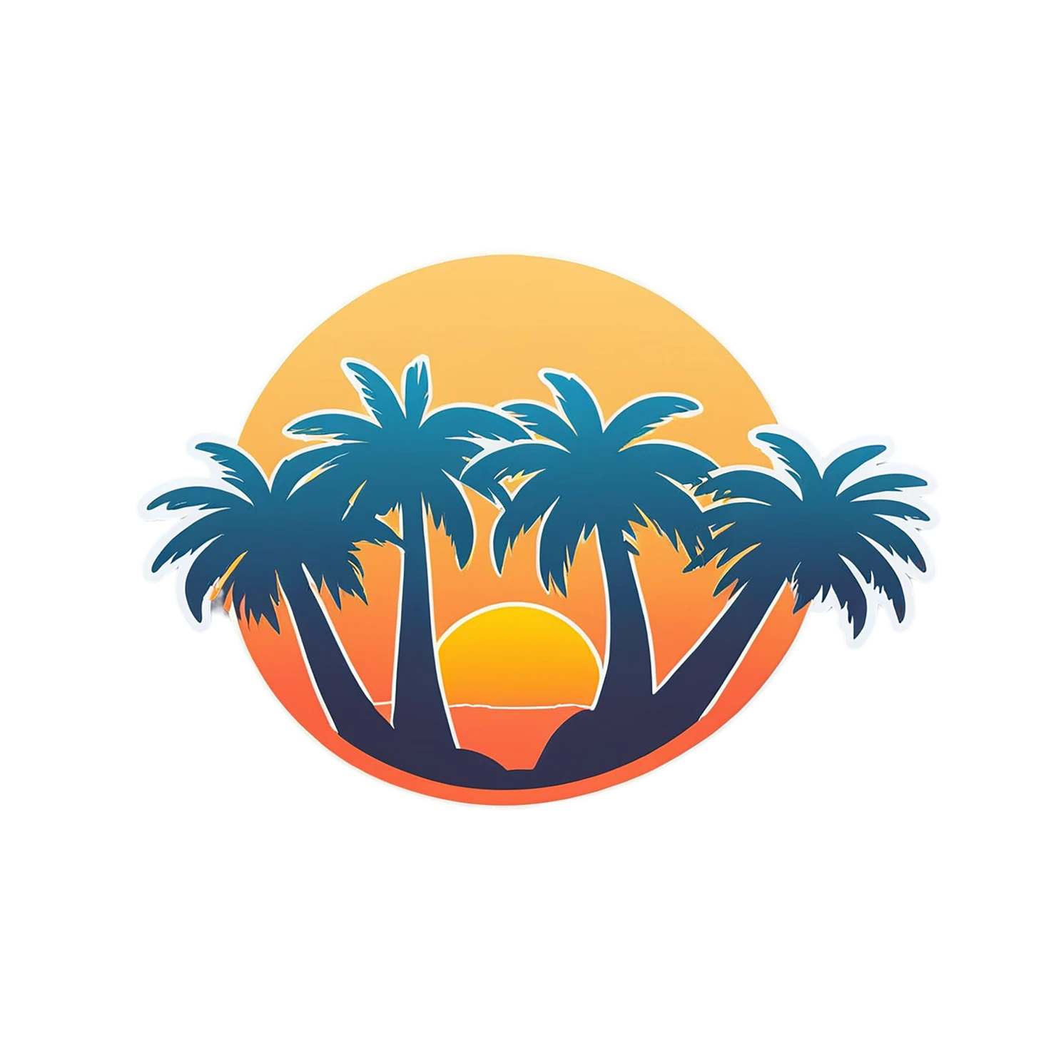 Sunset cute sticker isolated on transparent background #22180