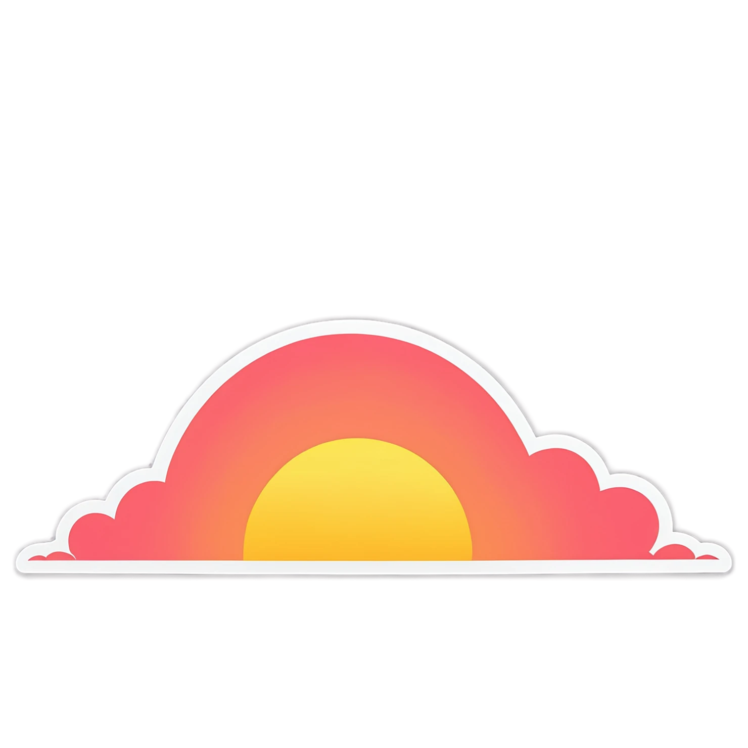 Sunset cute sticker isolated on transparent background #22181